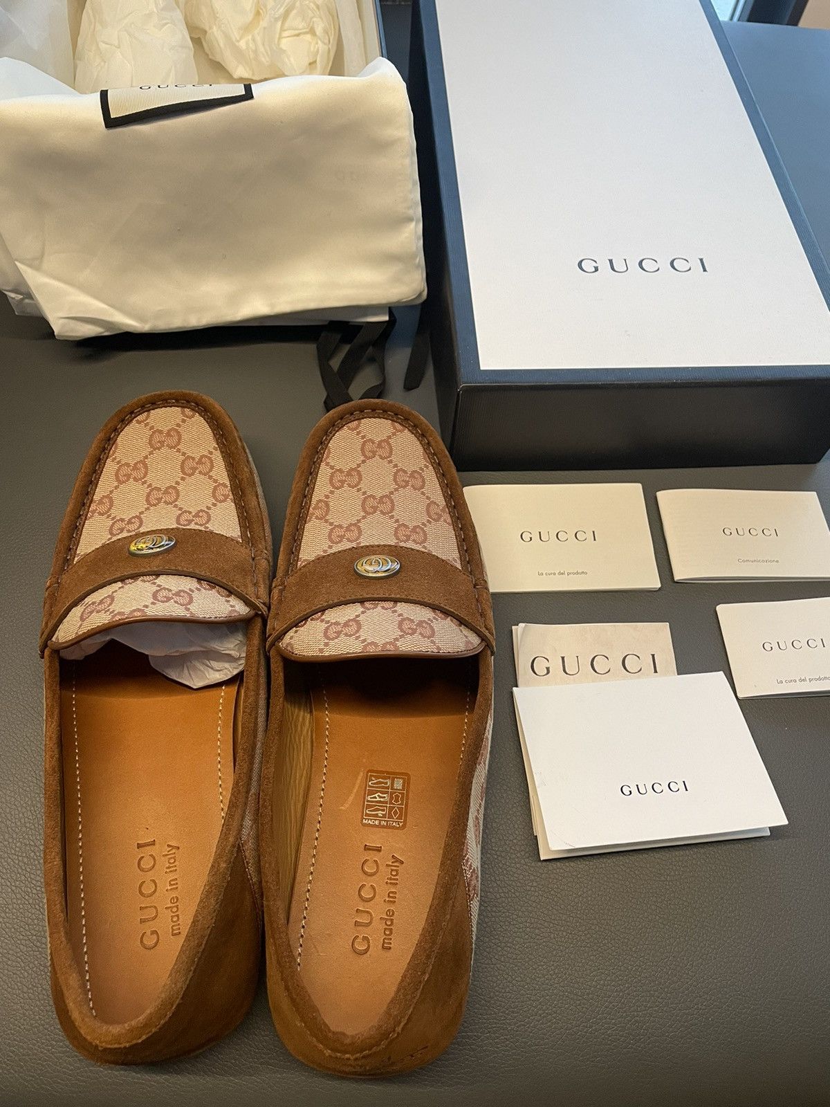 Gucci Rare Brand New Super Runway Suede Leather GG Logo Loafer Size US 10.5 / EU 43-44 - 15 Thumbnail