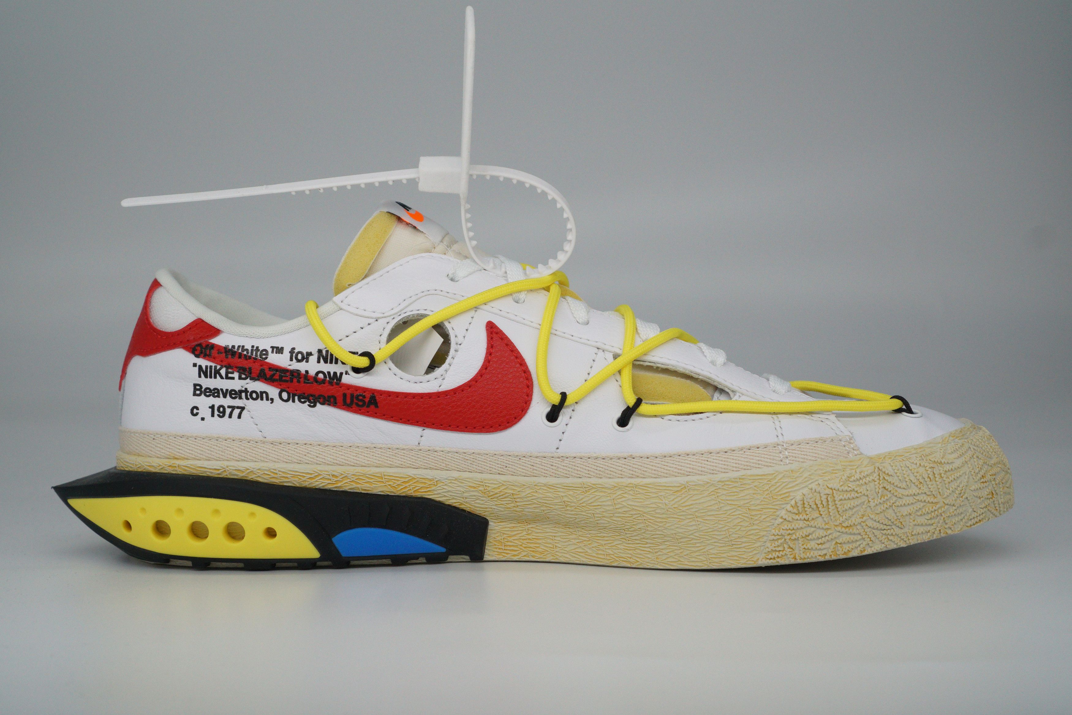 Nike × Off-White Nike Blazer Low Off-White University Red Size US 11.5 / EU 44-45 - 2 Thumbnail