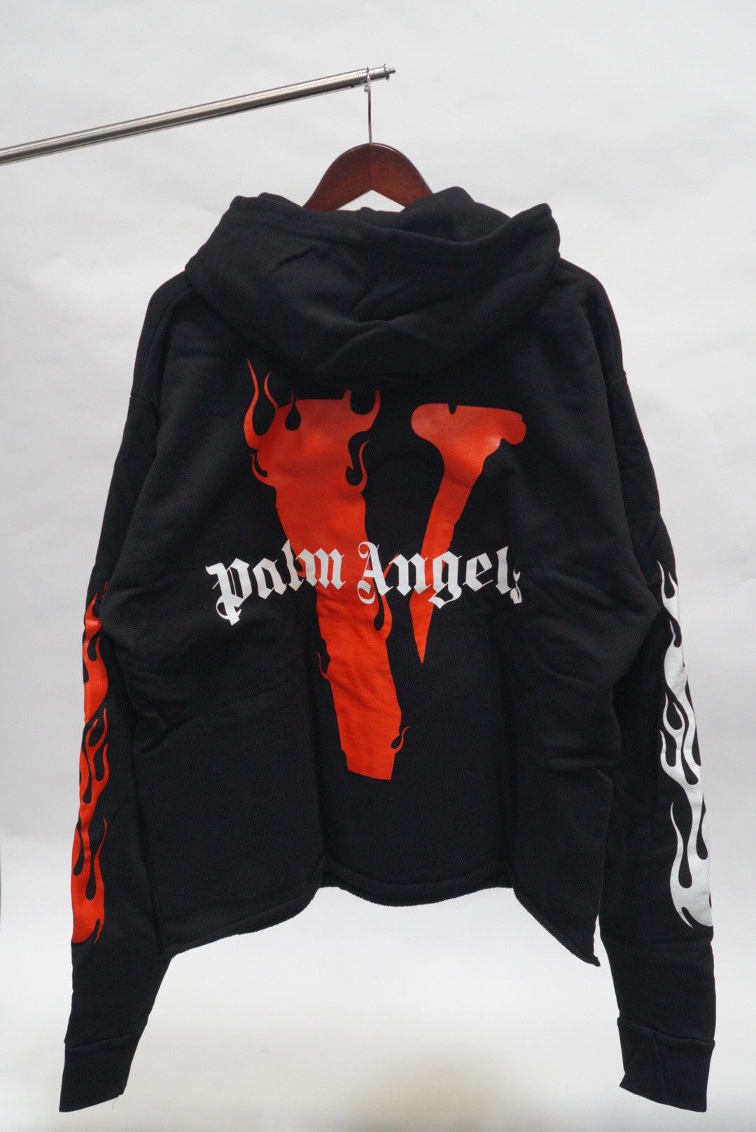 Vlone Vlone x Palm Angels Hoodie Black Red Grailed