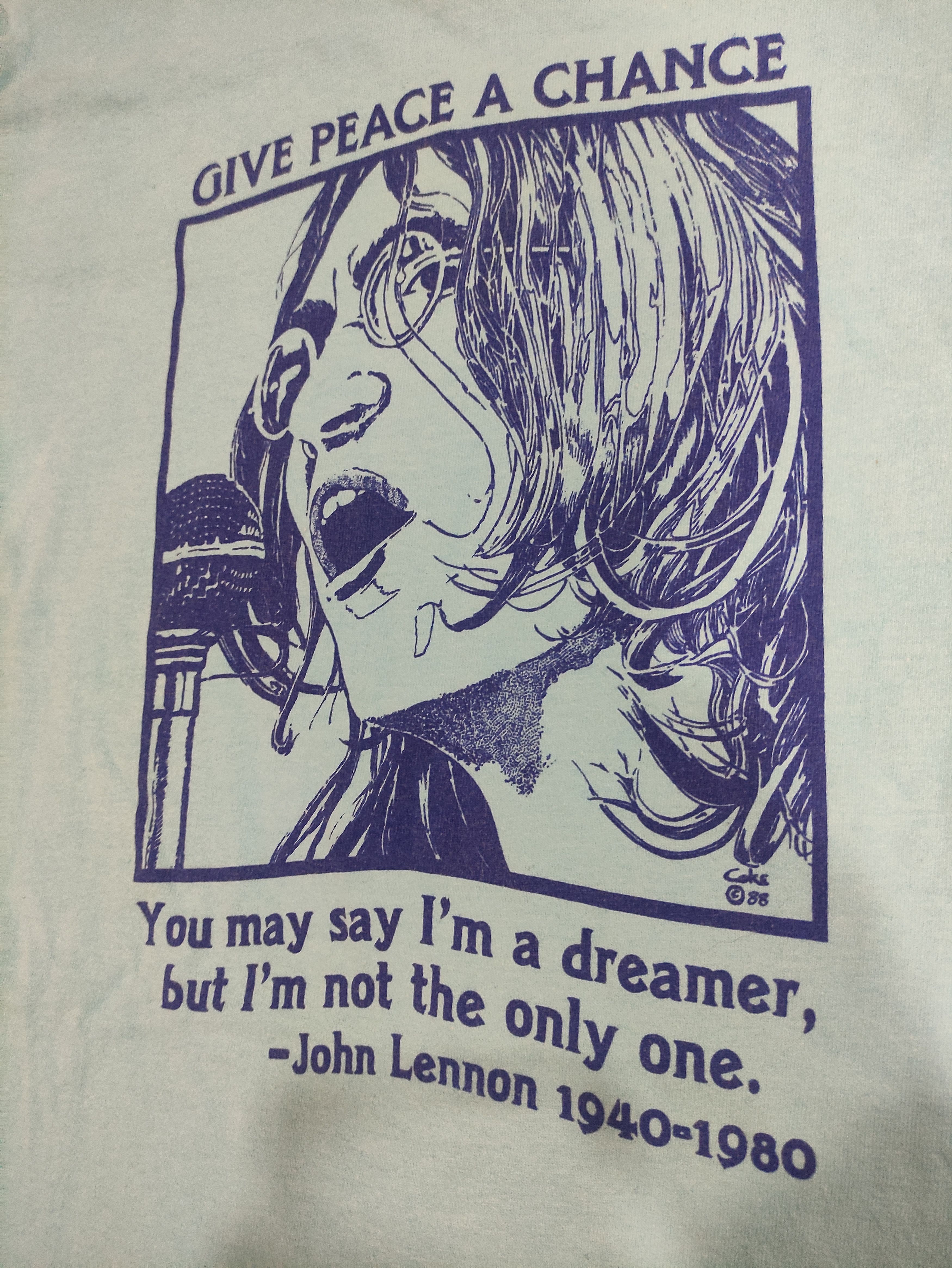 Anvil very rare!!!! 80s vintage JOHN LENNON Give Peace a Chance Size US S / EU 44-46 / 1 - 4 Thumbnail