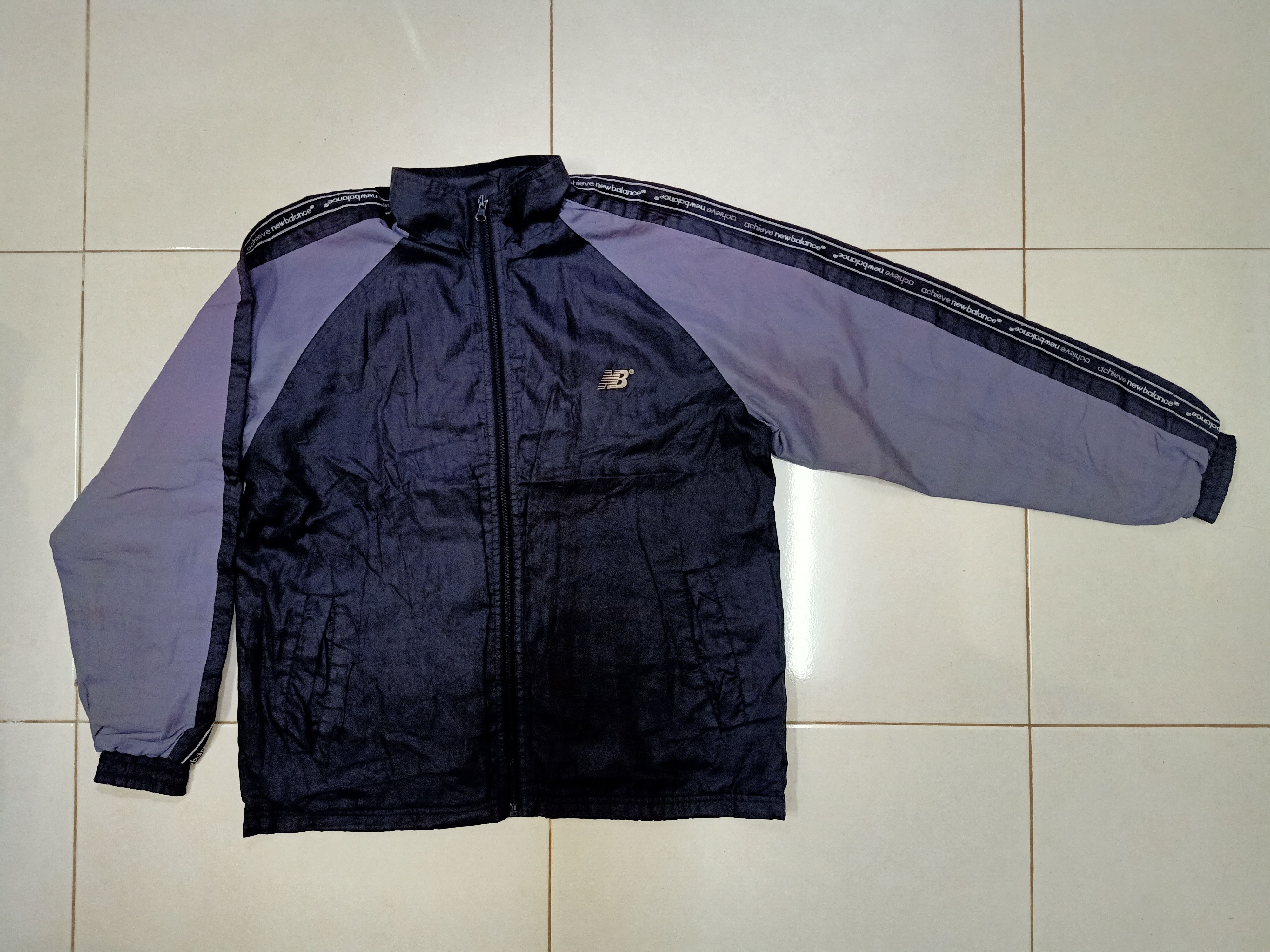 New Balance × Vintage NEW BALANCE Achieve Side Tape Embroidery Windbreaker Jacket Size US M / EU 48-50 / 2 - 3 Thumbnail