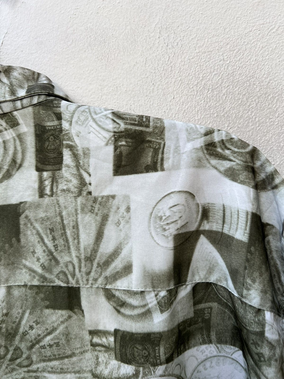 Southpole Vintage 90s SouthPole Benjamin Franklin Dollar Notes Shirt Size US XL / EU 56 / 4 - 13 Thumbnail