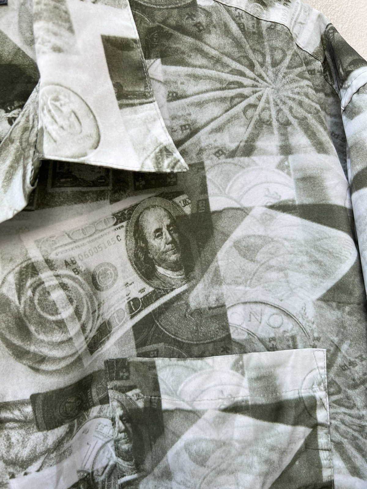 Southpole Vintage 90s SouthPole Benjamin Franklin Dollar Notes Shirt Size US XL / EU 56 / 4 - 7 Thumbnail