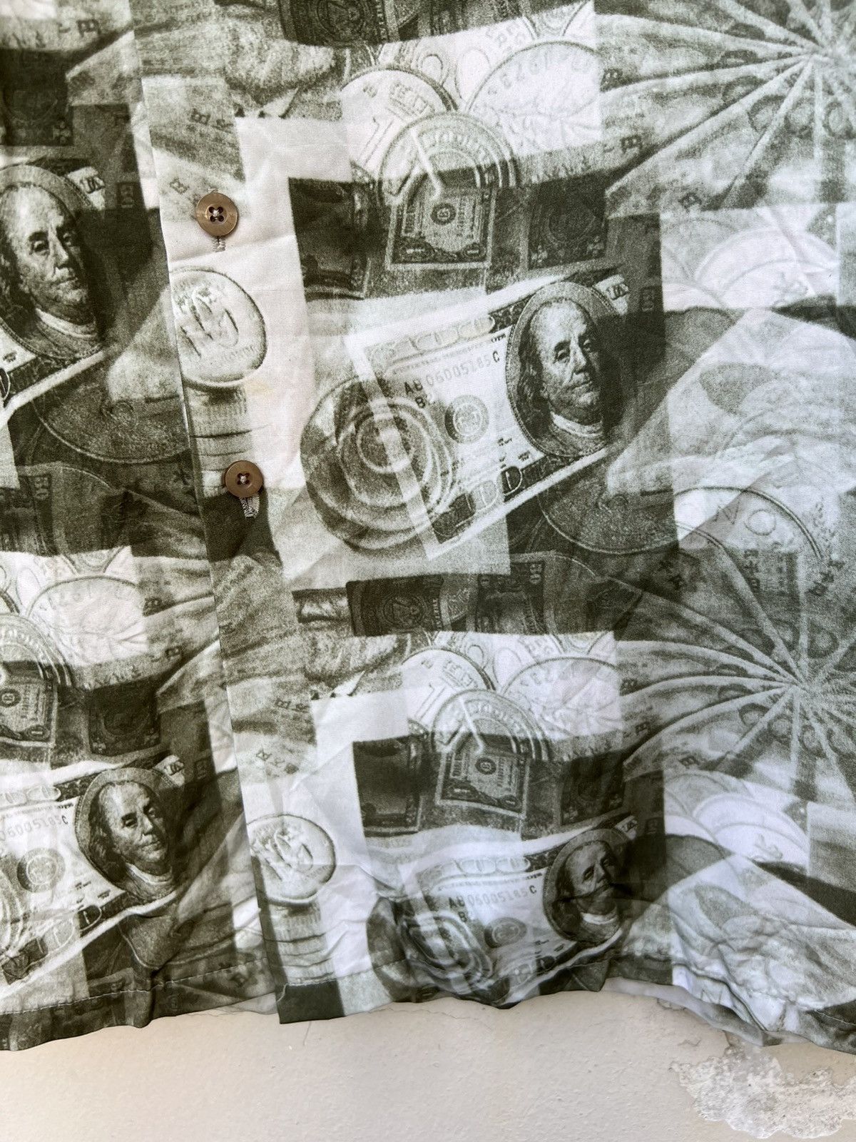 Southpole Vintage 90s SouthPole Benjamin Franklin Dollar Notes Shirt Size US XL / EU 56 / 4 - 9 Thumbnail