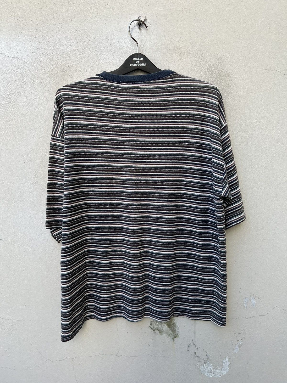 Vintage Vintage 90s Bale Dyed Usa Stripe t shirt Skate Surf Grunge Size US L / EU 52-54 / 3 - 6 Thumbnail