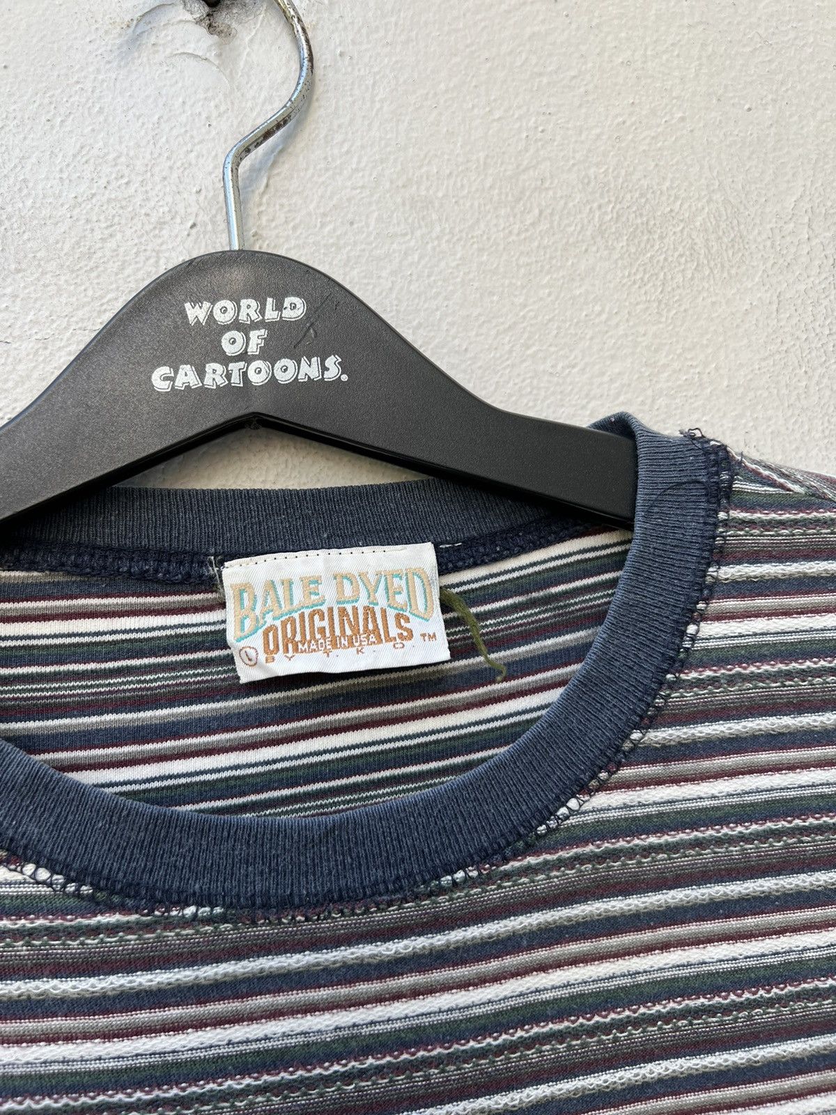 Vintage Vintage 90s Bale Dyed Usa Stripe t shirt Skate Surf Grunge Size US L / EU 52-54 / 3 - 5 Thumbnail