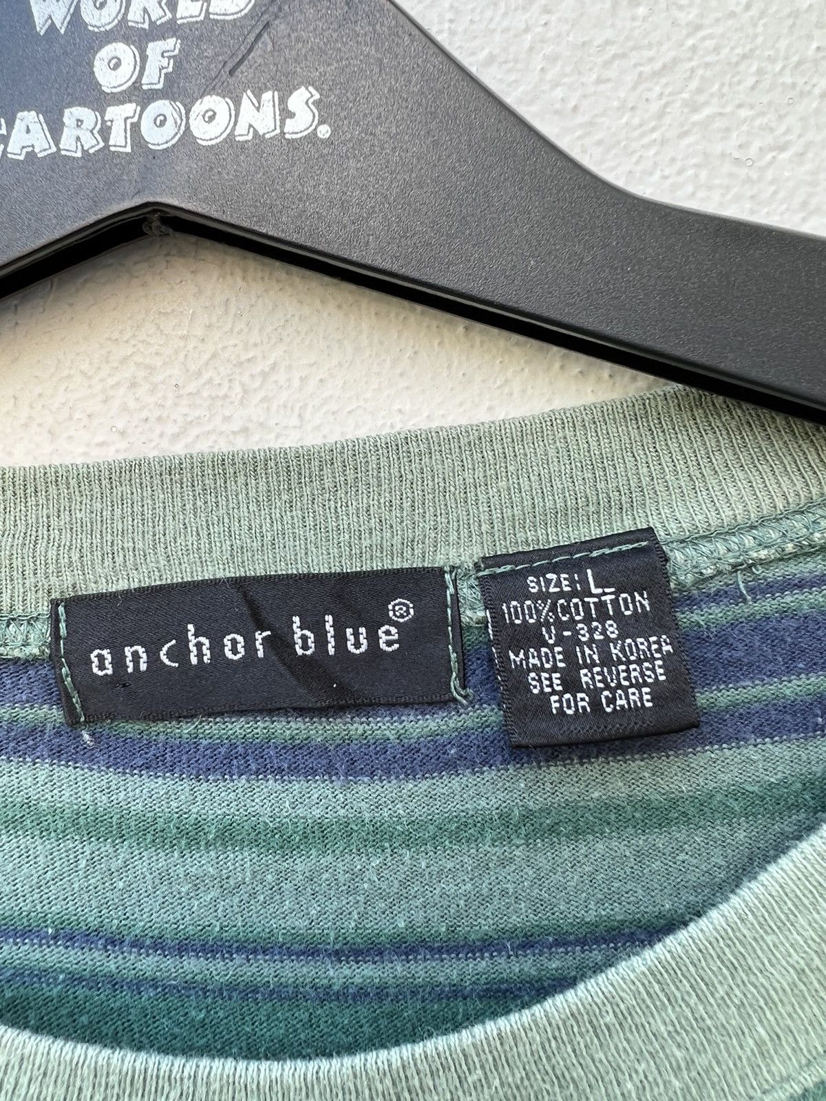Anchor Blue Vintage 90s Anchor Blue Faded Striped t shirt Skate Surfing Size US L / EU 52-54 / 3 - 8 Thumbnail