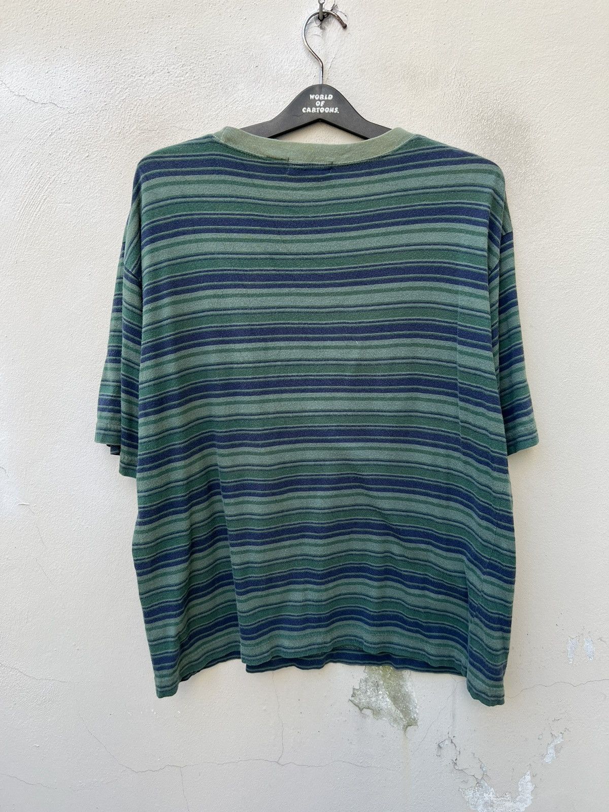 Anchor Blue Vintage 90s Anchor Blue Faded Striped t shirt Skate Surfing Size US L / EU 52-54 / 3 - 6 Thumbnail