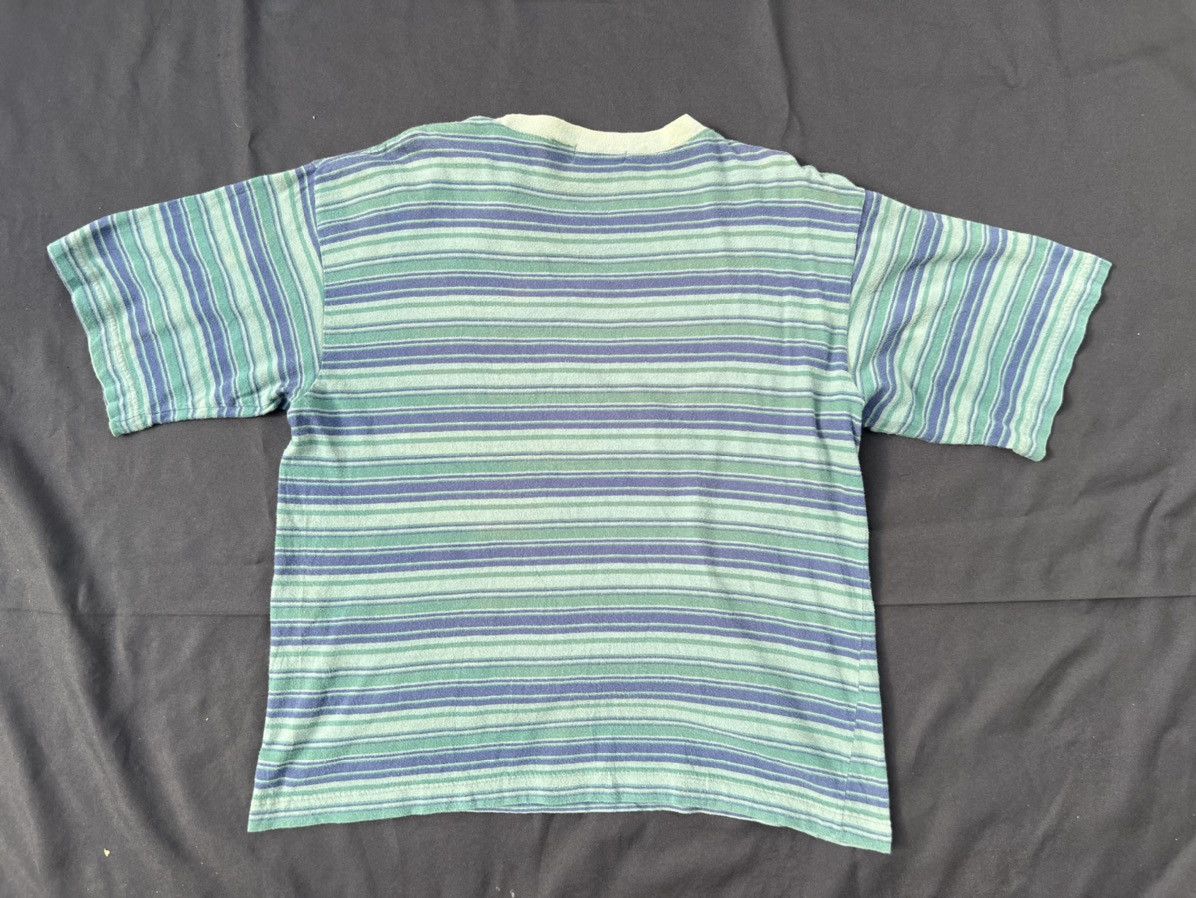 Anchor Blue Vintage 90s Anchor Blue Faded Striped t shirt Skate Surfing Size US L / EU 52-54 / 3 - 2 Thumbnail