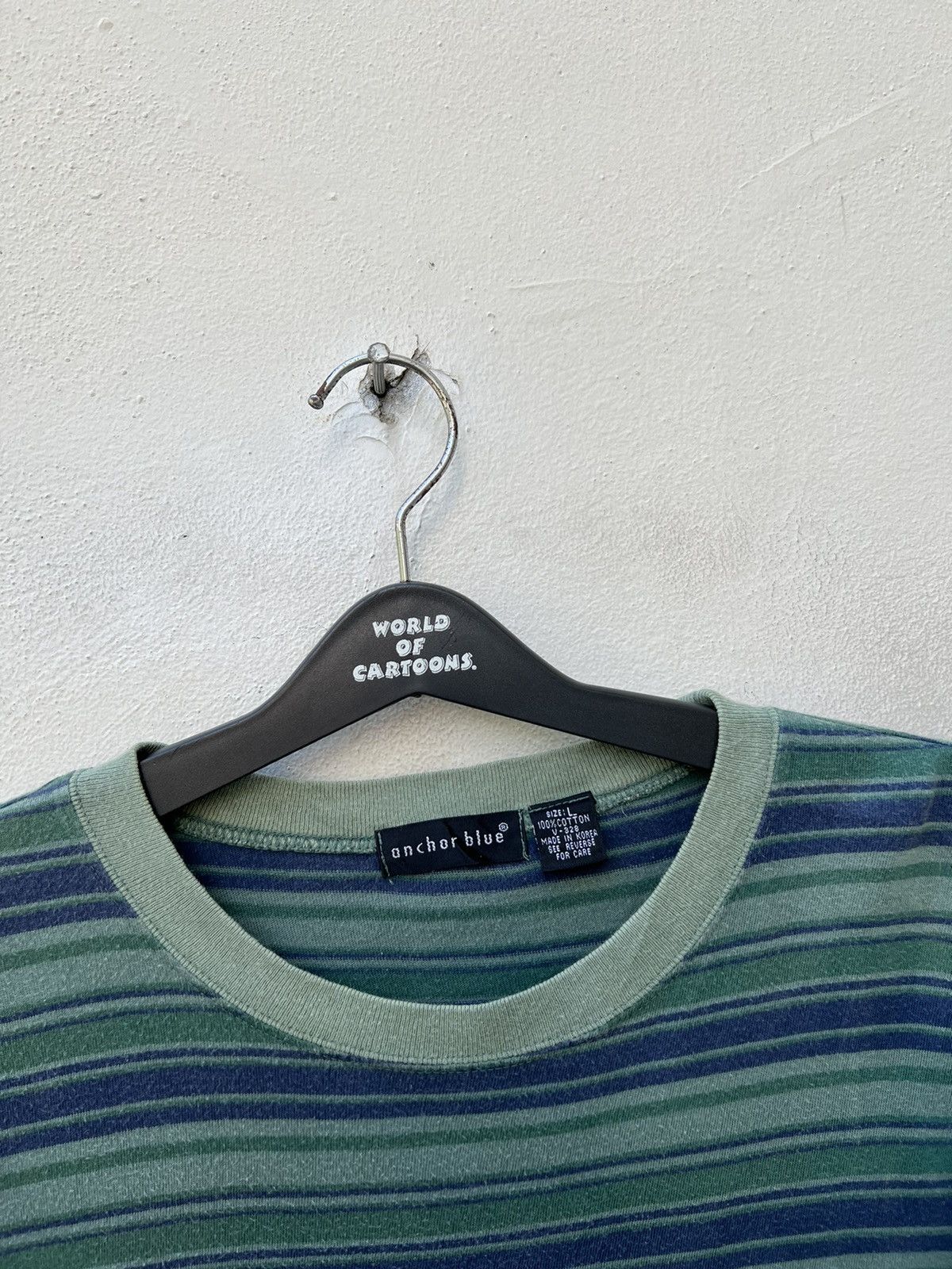 Anchor Blue Vintage 90s Anchor Blue Faded Striped t shirt Skate Surfing Size US L / EU 52-54 / 3 - 4 Thumbnail