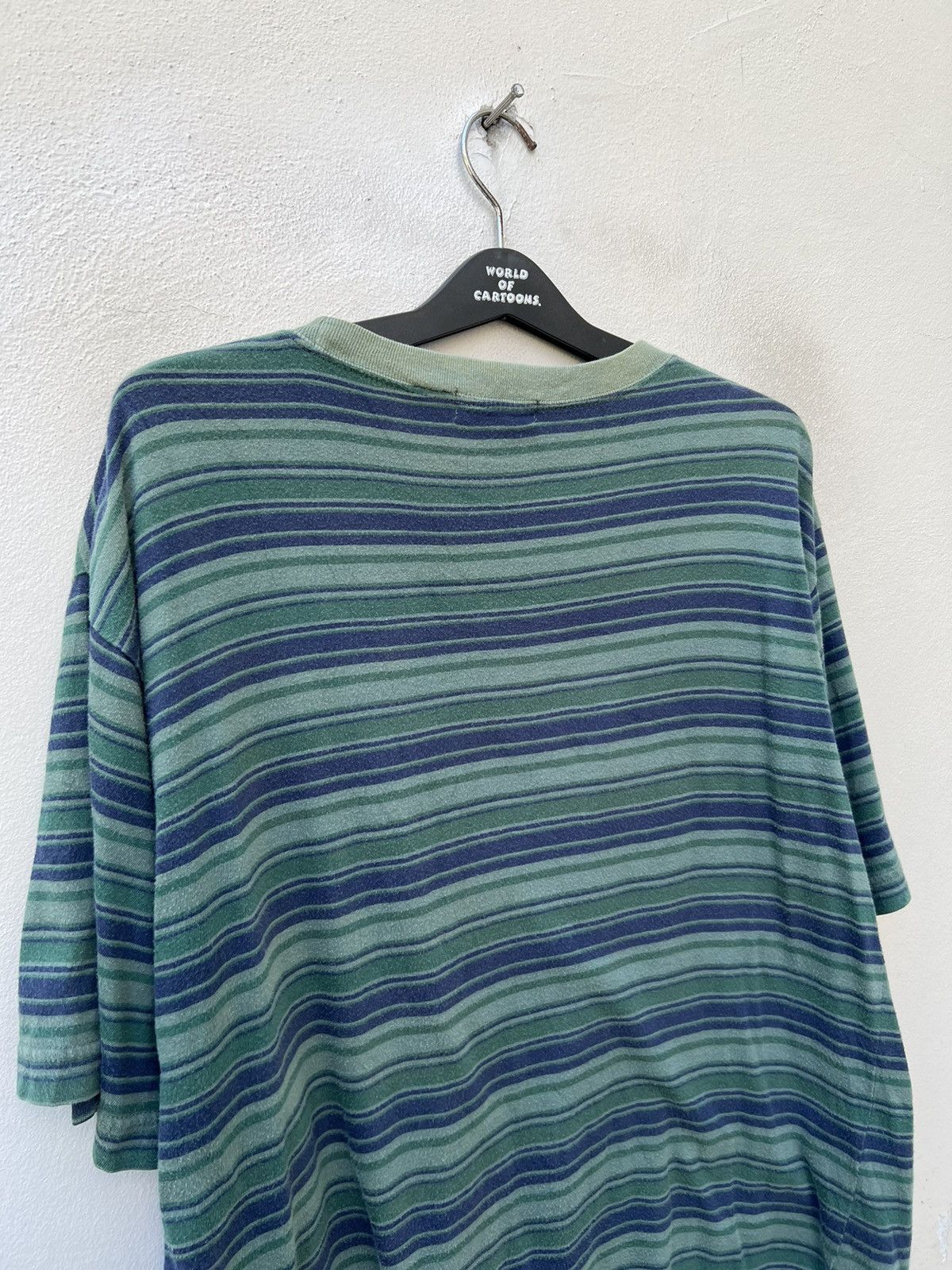 Anchor Blue Vintage 90s Anchor Blue Faded Striped t shirt Skate Surfing Size US L / EU 52-54 / 3 - 7 Thumbnail