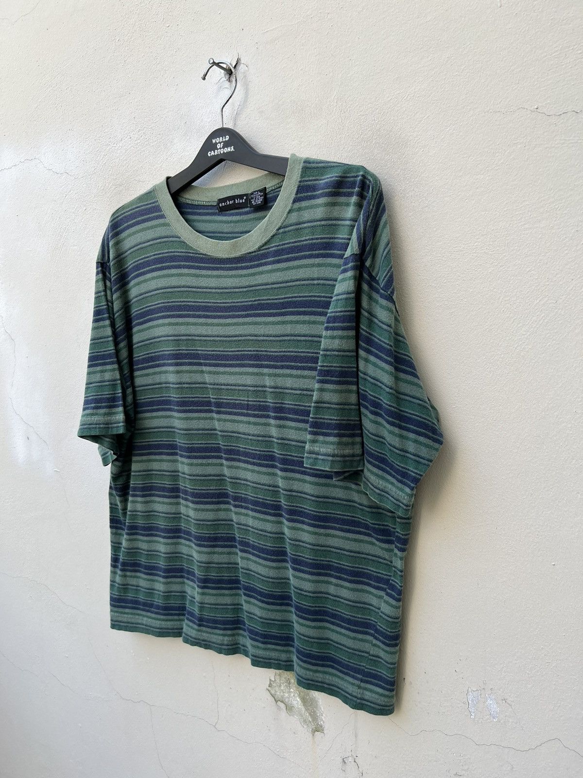 Anchor Blue Vintage 90s Anchor Blue Faded Striped t shirt Skate Surfing Size US L / EU 52-54 / 3 - 5 Thumbnail