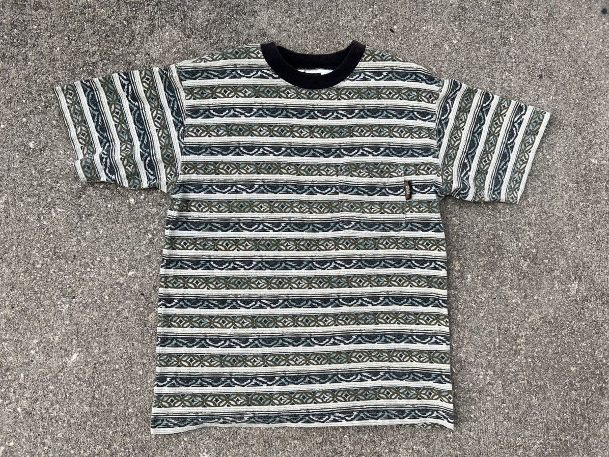 Gotcha × Vintage Vintage 90s Gotcha Striped Pocket t shirt Surf Skate Grunge Size US M / EU 48-50 / 2 - 1 Thumbnail