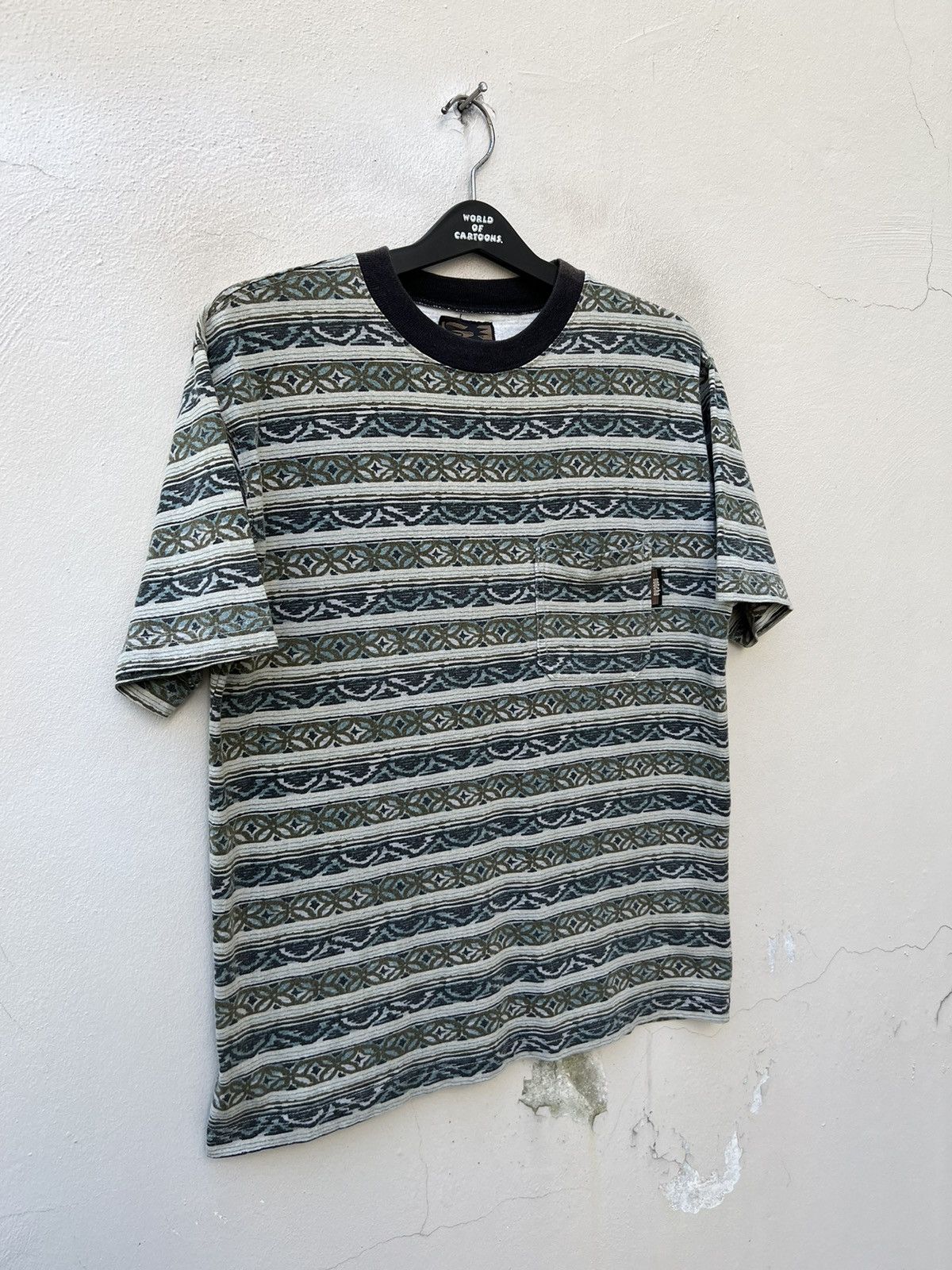 Gotcha × Vintage Vintage 90s Gotcha Striped Pocket t shirt Surf Skate Grunge Size US M / EU 48-50 / 2 - 5 Thumbnail