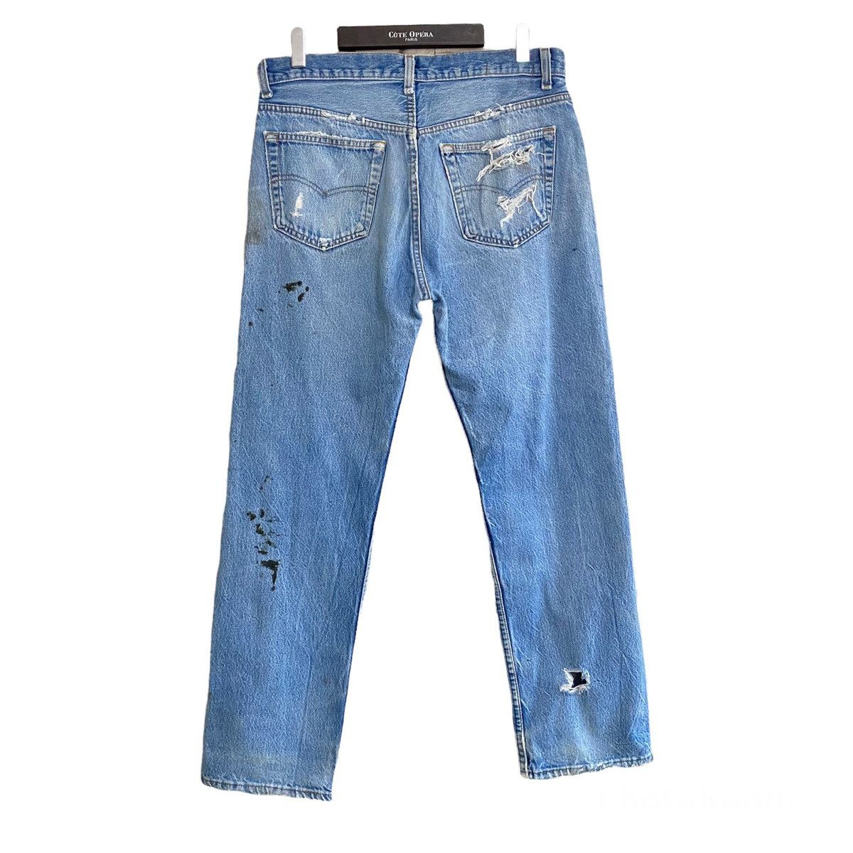Levi's Vintage 90s Levis 501 Thrashed Jeans 34x30 USA Size US 34 / EU 50 - 2 Thumbnail