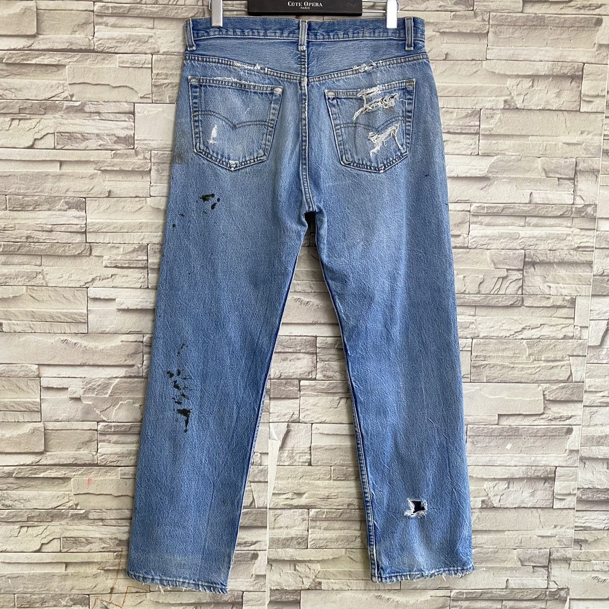 Levi's Vintage 90s Levis 501 Thrashed Jeans 34x30 USA Size US 34 / EU 50 - 10 Thumbnail
