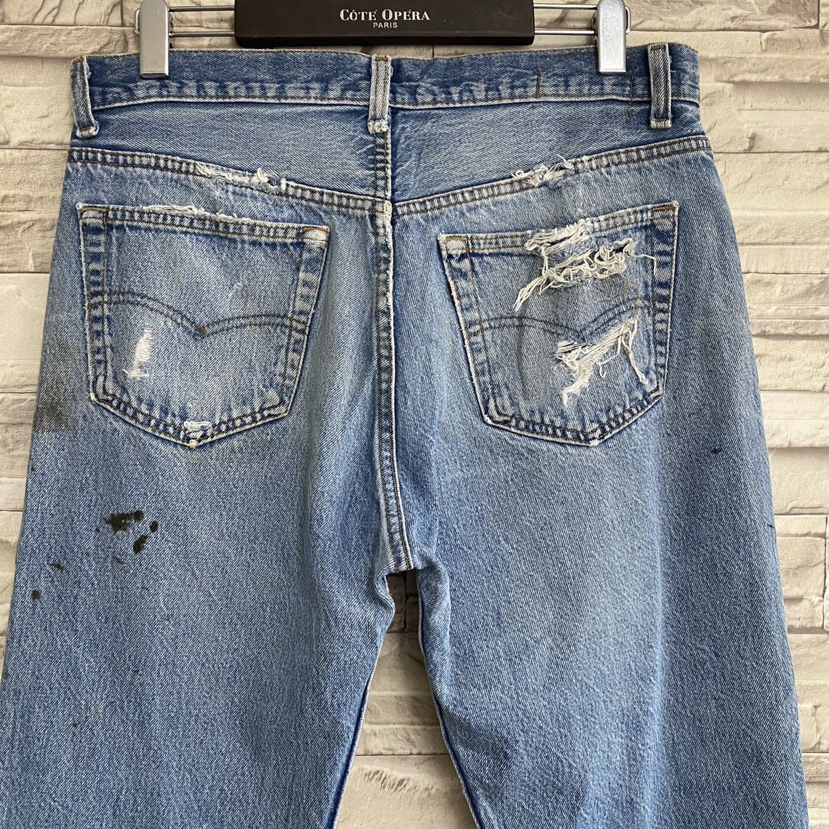 Levi's Vintage 90s Levis 501 Thrashed Jeans 34x30 USA Size US 34 / EU 50 - 11 Thumbnail
