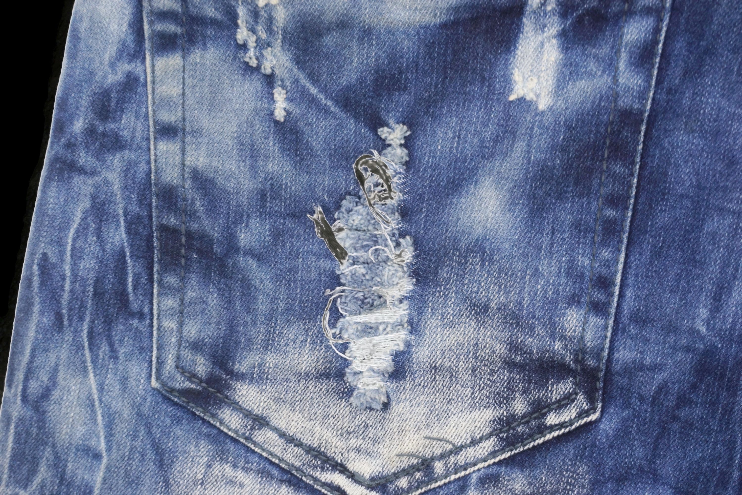 Japanese Brand Black Keys Denim Distressed Denim Irregular faded Jeans Size US 34 / EU 50 - 9 Thumbnail