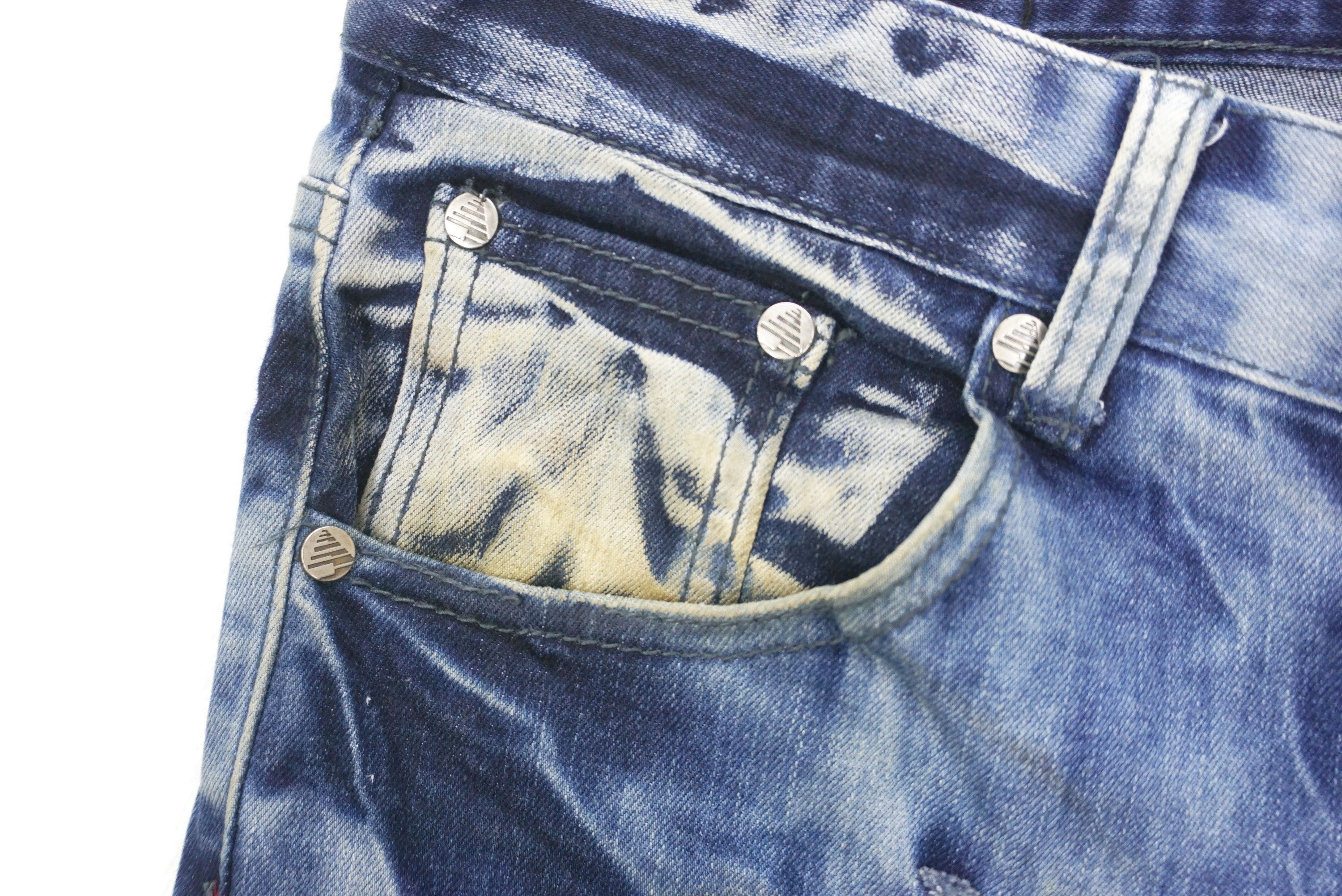 Japanese Brand Black Keys Denim Distressed Denim Irregular faded Jeans Size US 34 / EU 50 - 12 Thumbnail