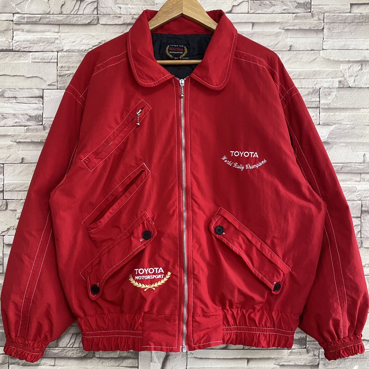 Vintage Vtg Toyota Motorsport Bomber Jacket World Rally Champions Size US L / EU 52-54 / 3 - 3 Thumbnail