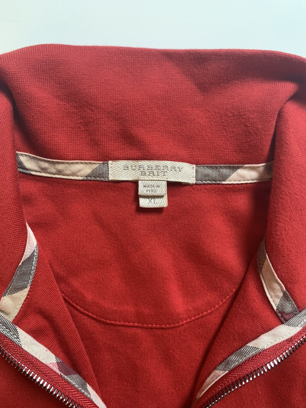 Burberry Red Burberry 1/4 Zip Quarter Zip Sweater Sweatshirt Size US L / EU 52-54 / 3 - 2 Thumbnail