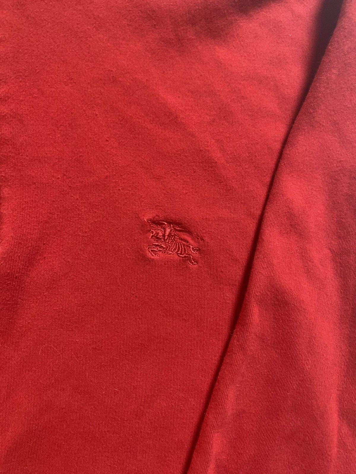 Burberry Red Burberry 1/4 Zip Quarter Zip Sweater Sweatshirt Size US L / EU 52-54 / 3 - 3 Thumbnail