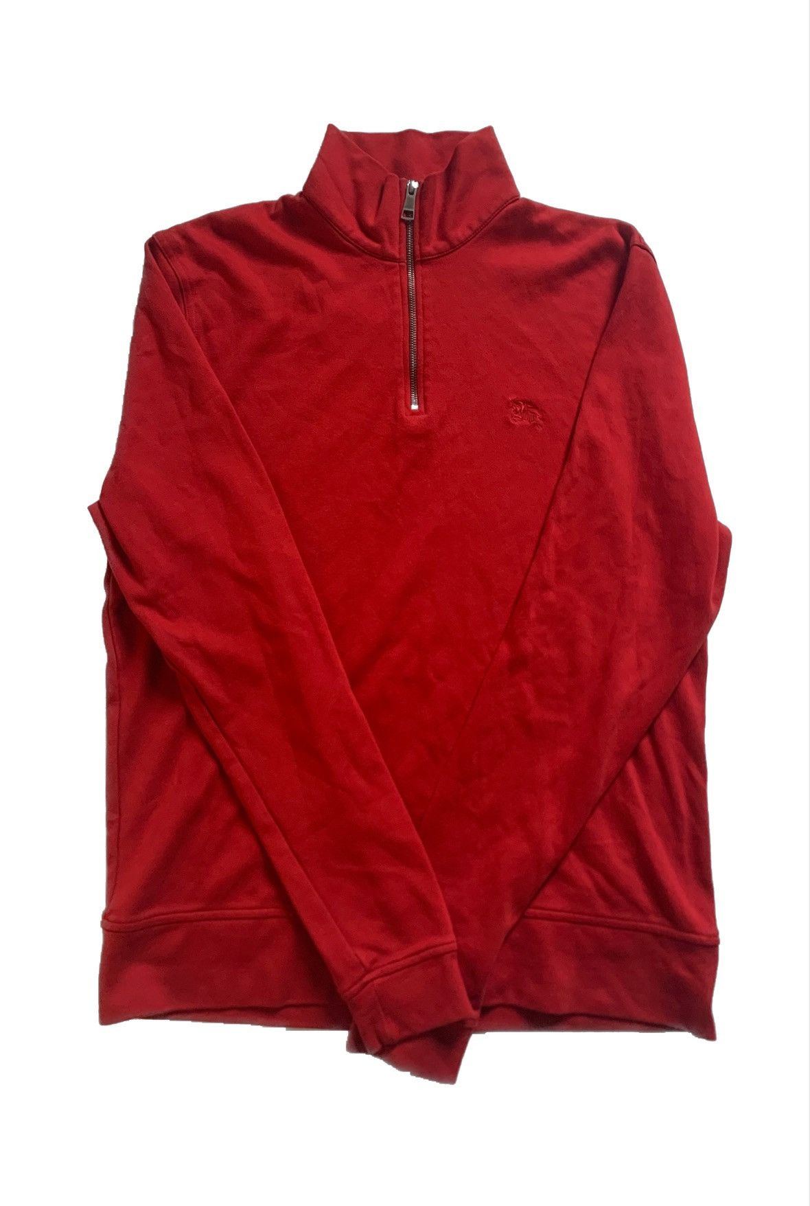 Burberry Red Burberry 1/4 Zip Quarter Zip Sweater Sweatshirt Size US L / EU 52-54 / 3 - 1 Thumbnail