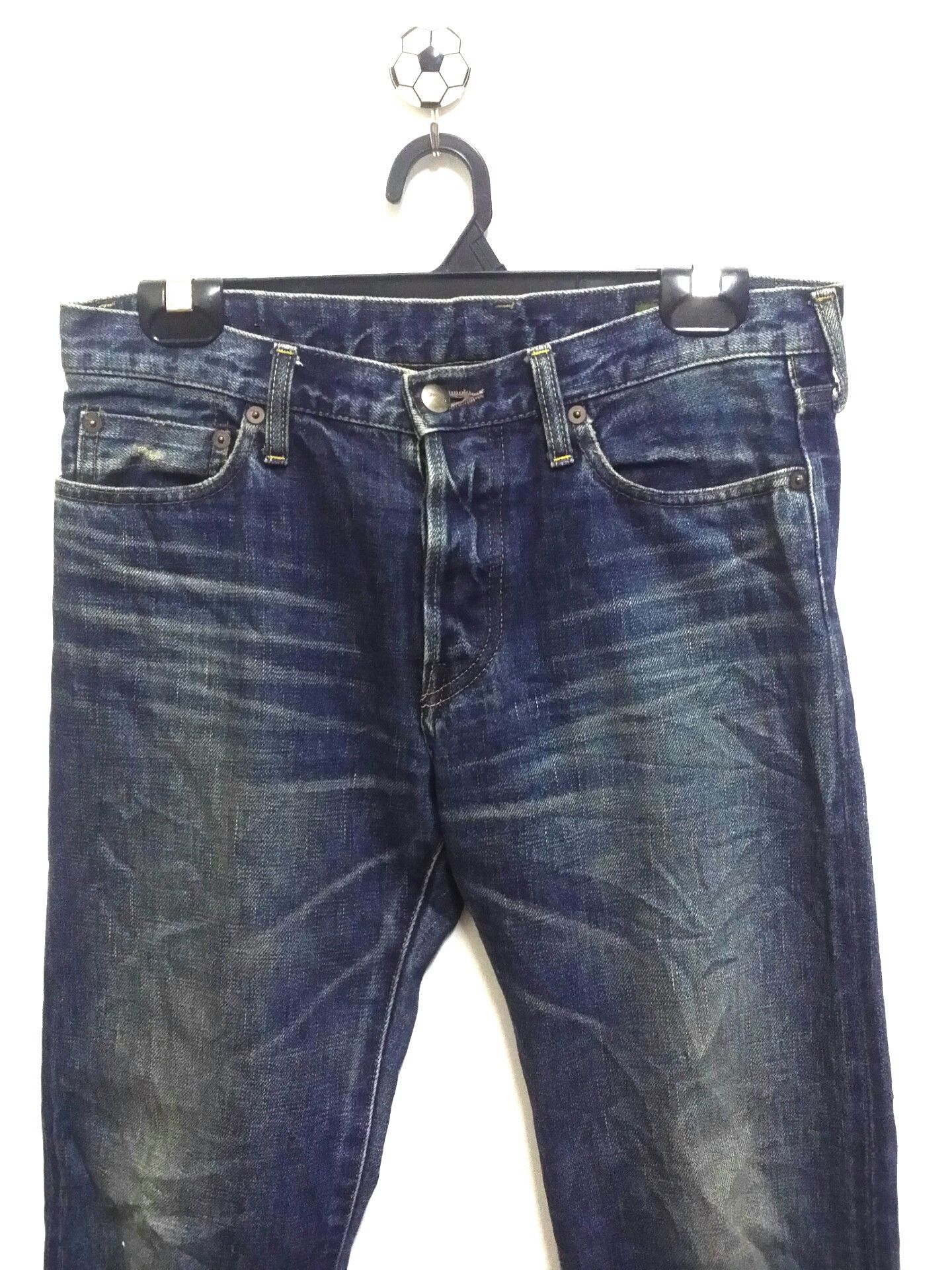 Japanese Brand (J26) distressed selvedge denime by GREEN /bowles ltd Size US 32 / EU 48 - 2 Thumbnail