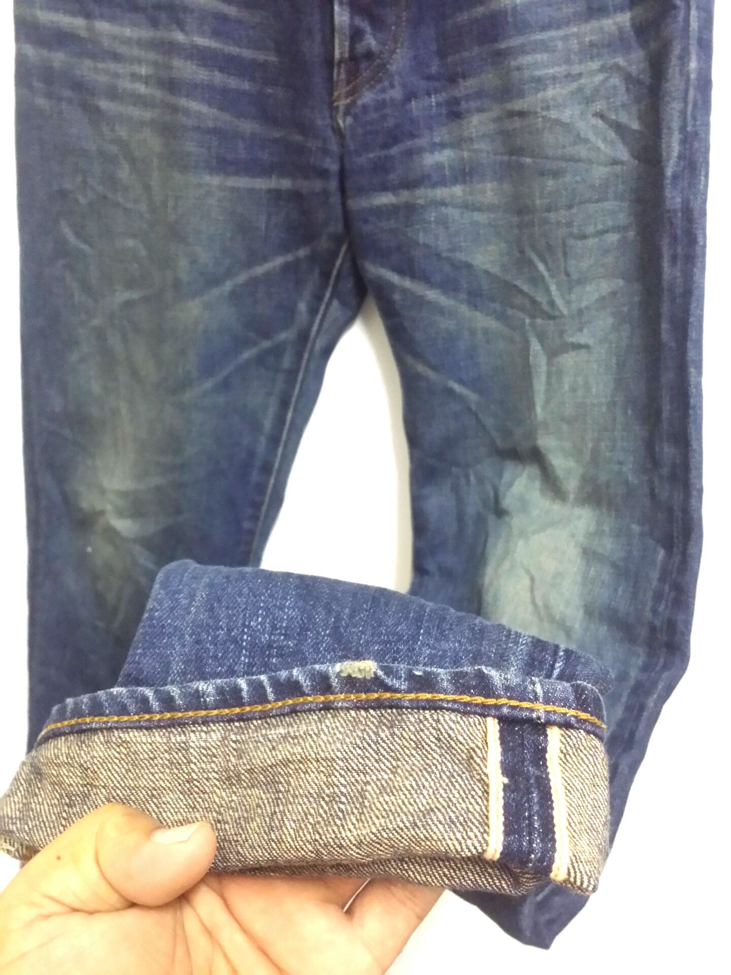 Japanese Brand (J26) distressed selvedge denime by GREEN /bowles ltd Size US 32 / EU 48 - 3 Thumbnail
