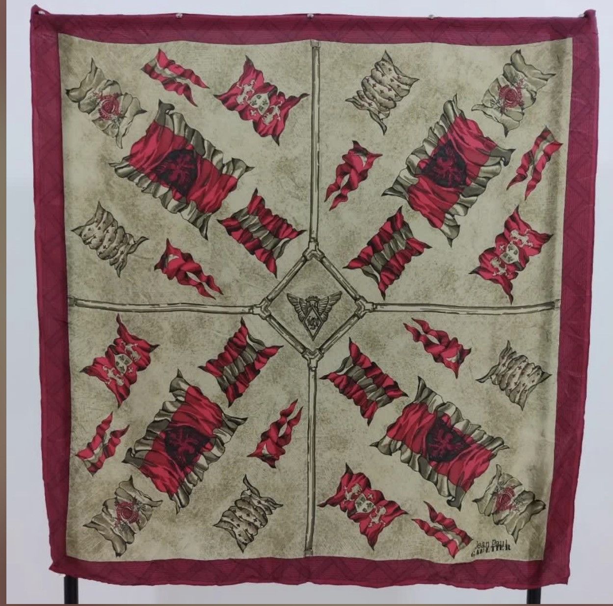 Jean Paul Gaultier × Vintage Vintage Jean Paul Gaultier Crosses Silk Scarf Size ONE SIZE - 2 Thumbnail