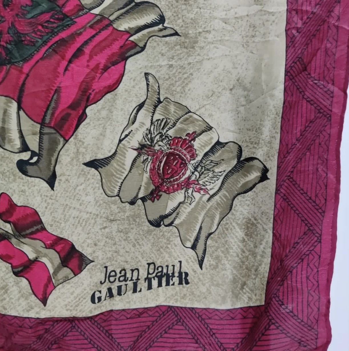 Vintage Jean Paul Gaultier Crosses Silk Scarf