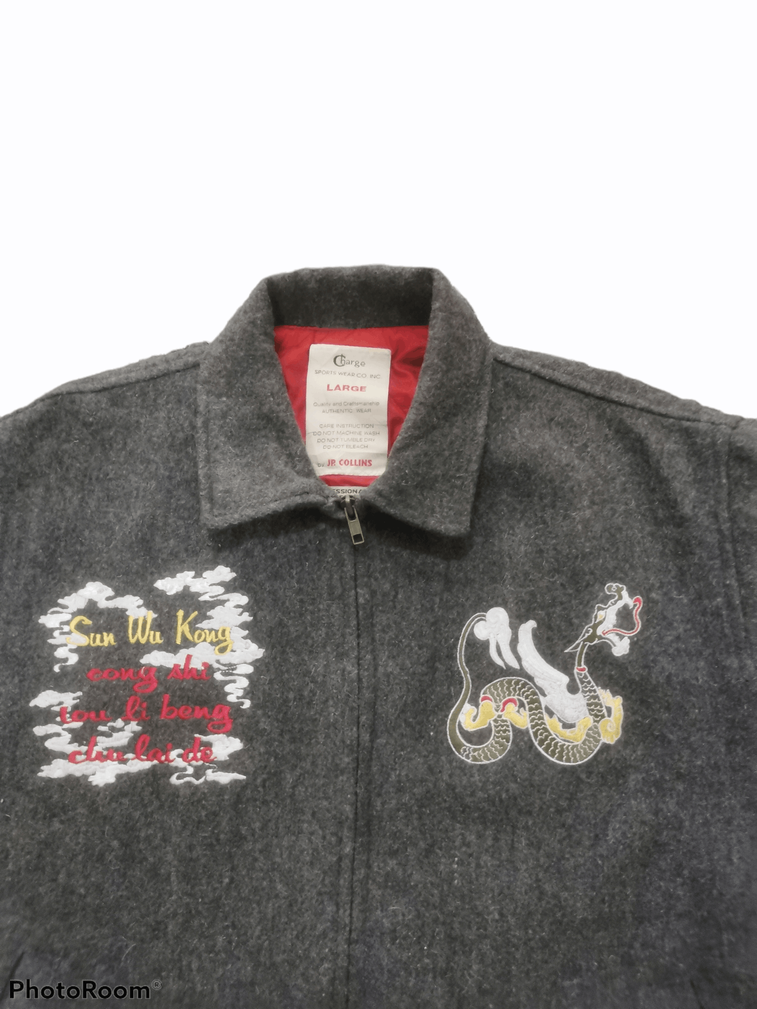 Other Vtg Charge Sportswear Sun Wu Kong Embroidery Wool Jacket Size US L / EU 52-54 / 3 - 6 Thumbnail
