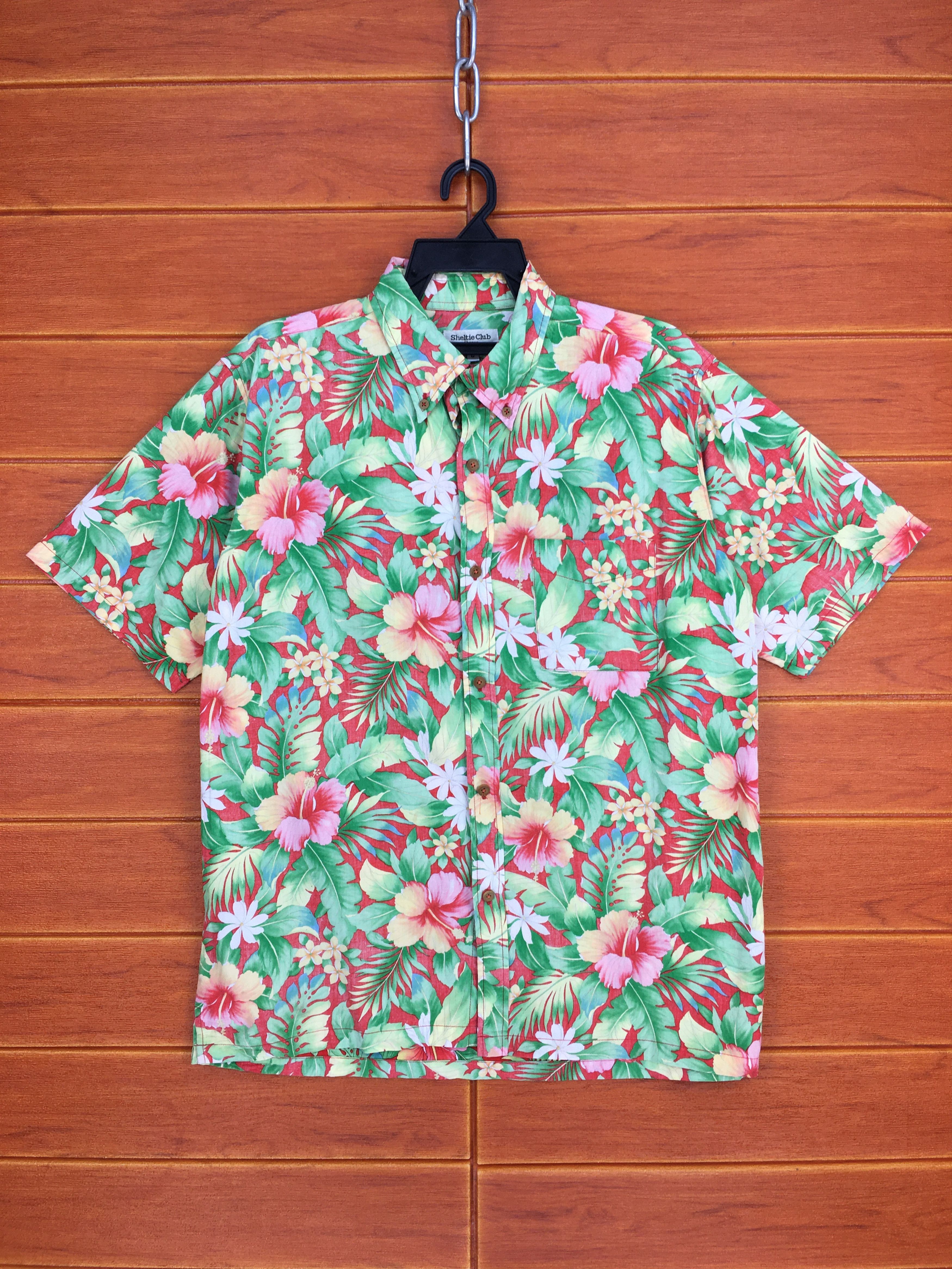 Japanese Brand Japanese Hawaiian SHELTIE CLUB Floral Reverse Print Shirt Size US M / EU 48-50 / 2 - 1 Thumbnail