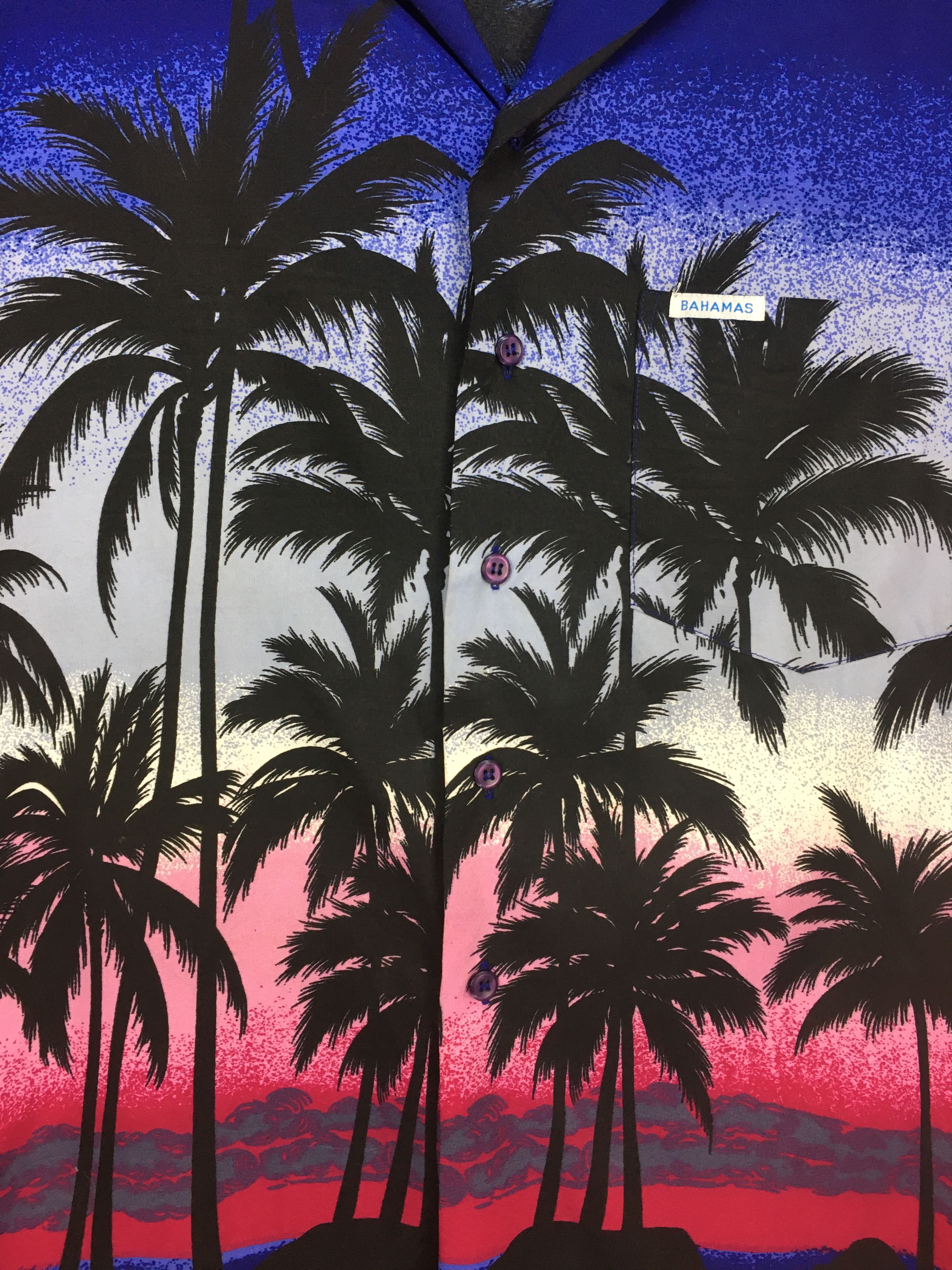 Vintage Vintage BAHAMAS Sun Set Coconut Trees Hawaiian Shirt Size US M / EU 48-50 / 2 - 7 Thumbnail