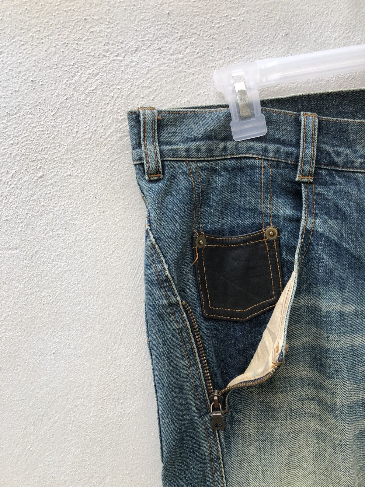 Alfredo Bannister Vintage Alfredo Banister Hybrid Leather Denim Flare Jeans Size US 32 / EU 48 - 4 Thumbnail