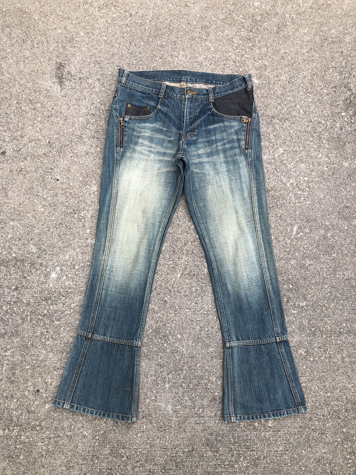 Alfredo Bannister Vintage Alfredo Banister Hybrid Leather Denim Flare Jeans Size US 32 / EU 48 - 1 Thumbnail