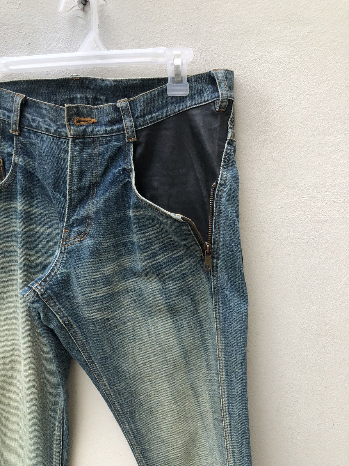 Alfredo Bannister Vintage Alfredo Banister Hybrid Leather Denim Flare Jeans Size US 32 / EU 48 - 8 Thumbnail