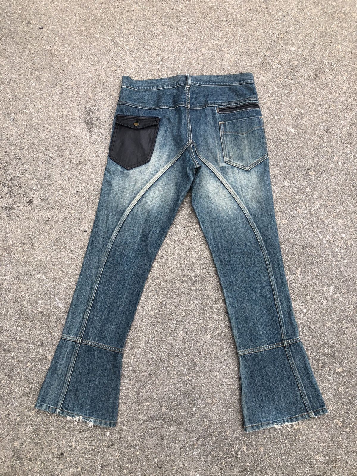 Alfredo Bannister Vintage Alfredo Banister Hybrid Leather Denim Flare Jeans Size US 32 / EU 48 - 2 Thumbnail