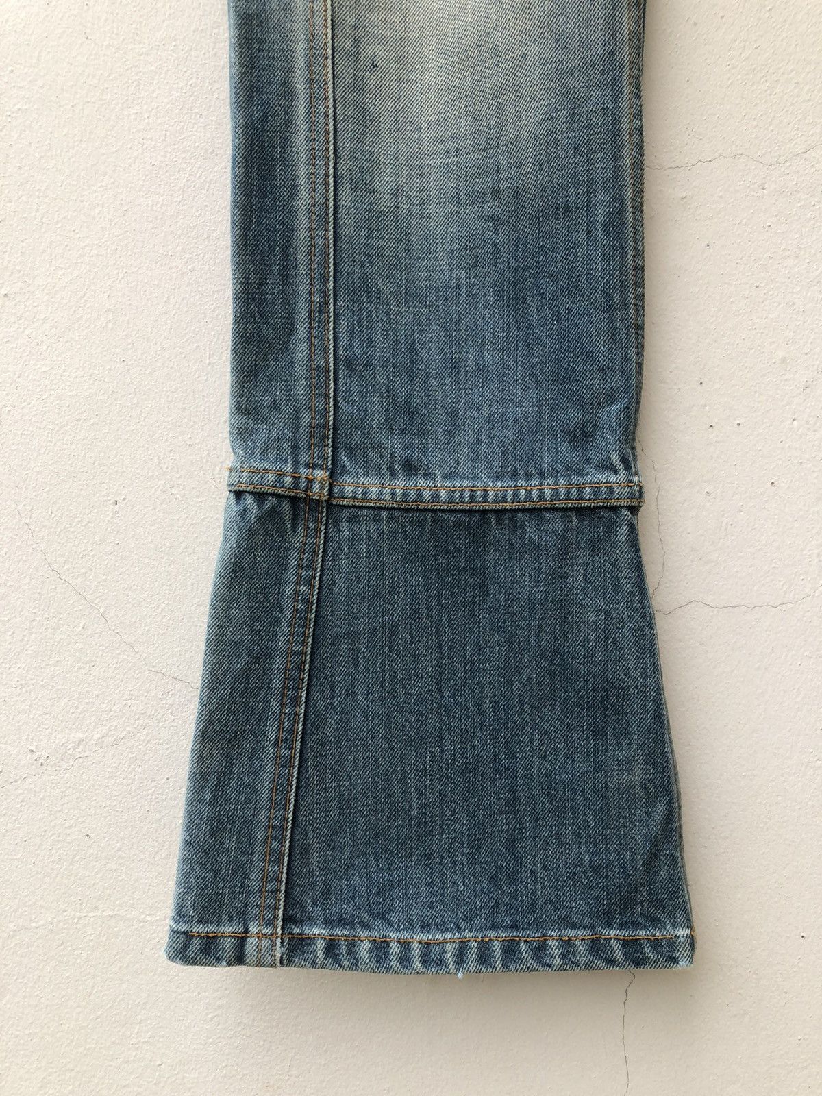Alfredo Bannister Vintage Alfredo Banister Hybrid Leather Denim Flare Jeans Size US 32 / EU 48 - 7 Thumbnail