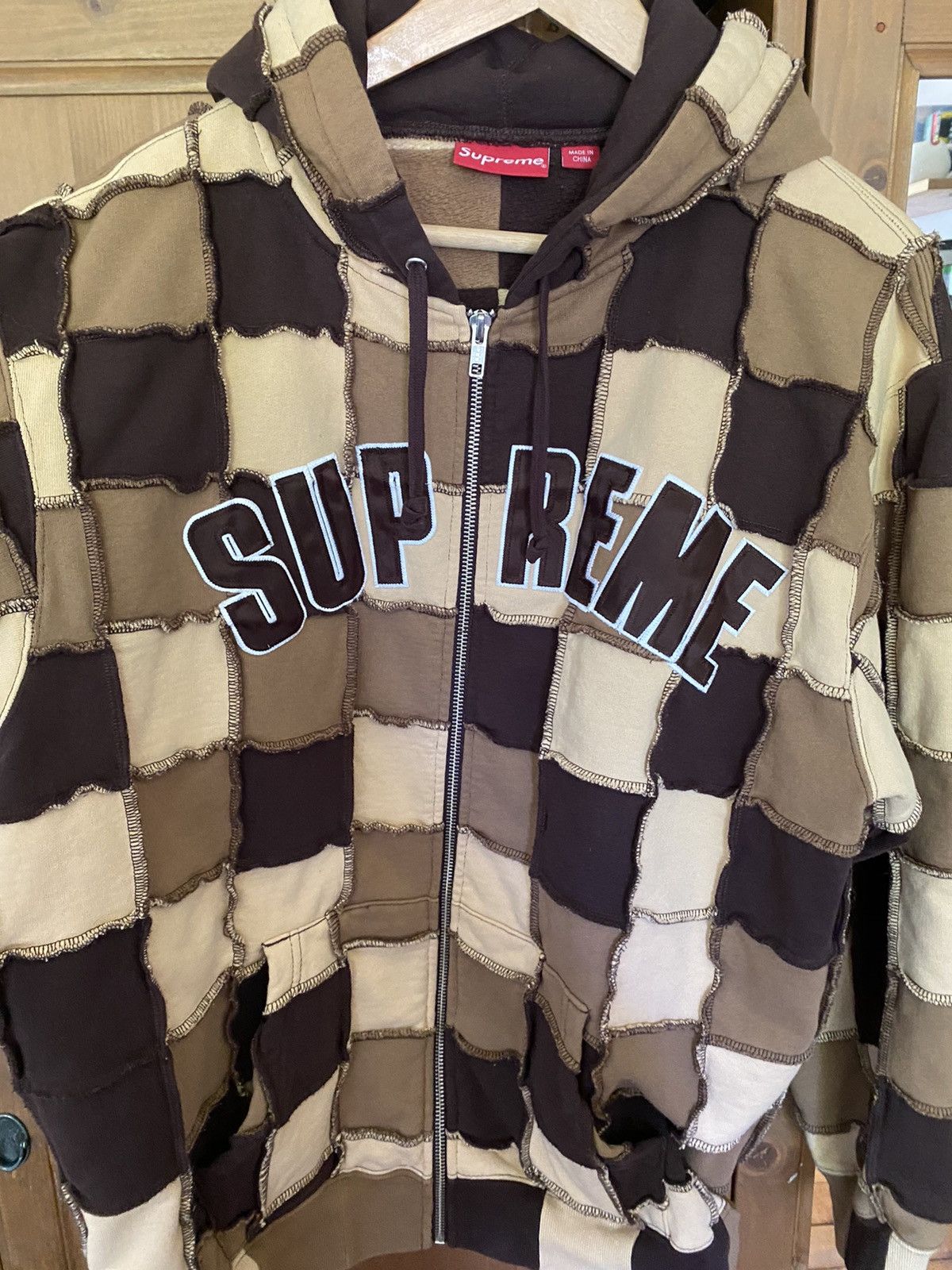 Supreme Reverse Patchwork Zip Hooded Sweatshirt | Grailed