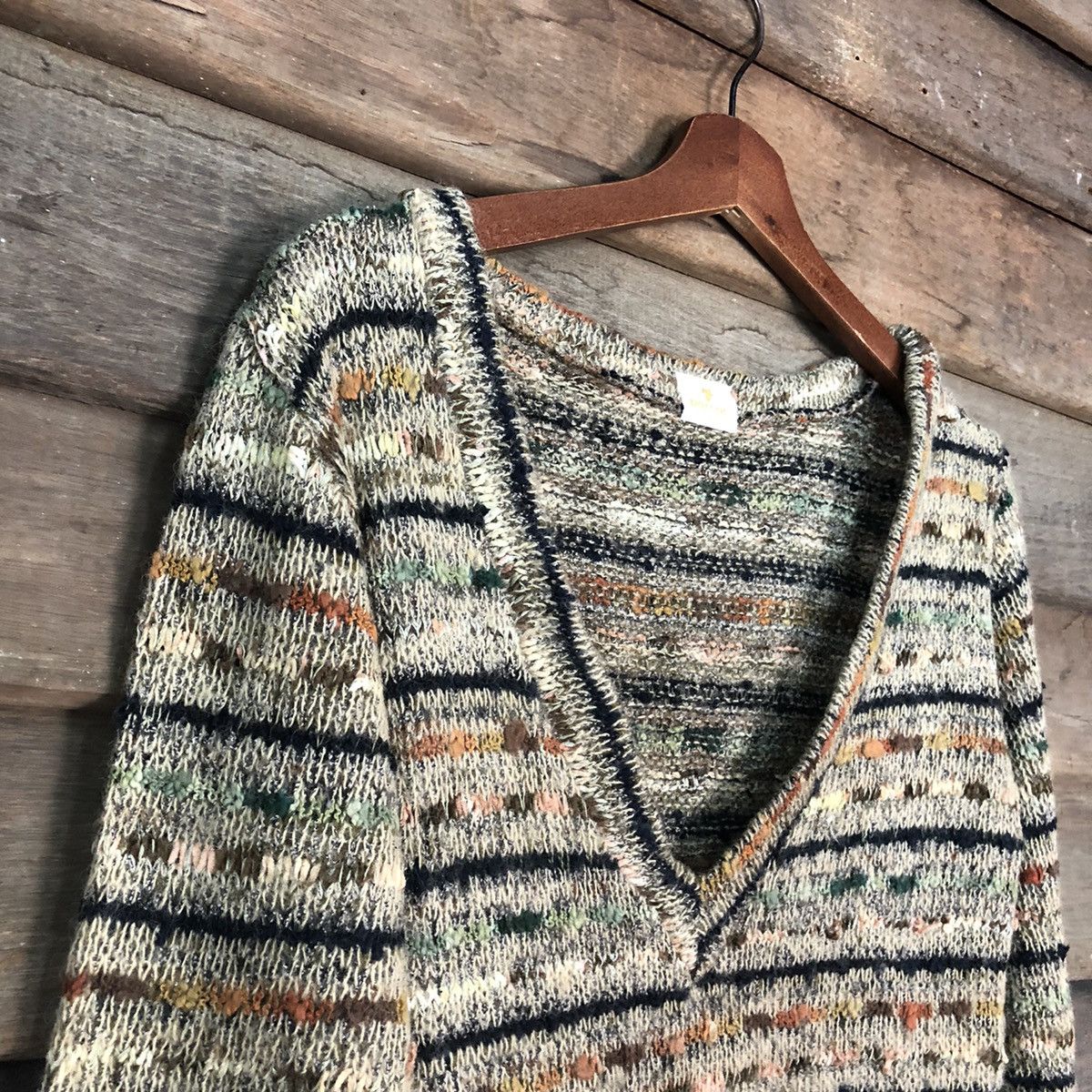Aran Isles Knitwear Parcae Brown stripe sweatshirt japan Knitwear #6866 Size US M / EU 48-50 / 2 - 7 Thumbnail