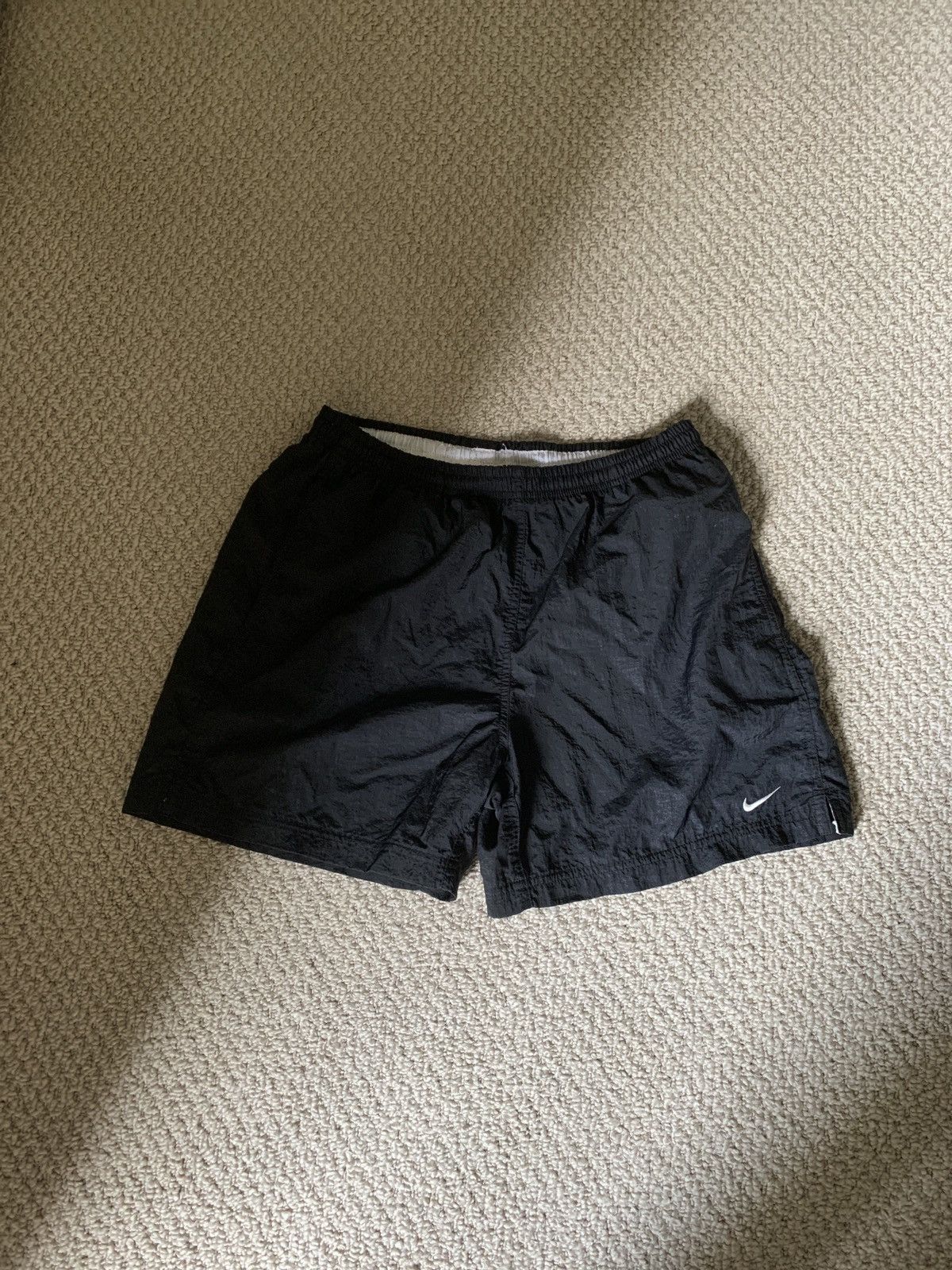 Vintage Nike Nylon 5 Inch Inseam Mini Swoosh Shorts