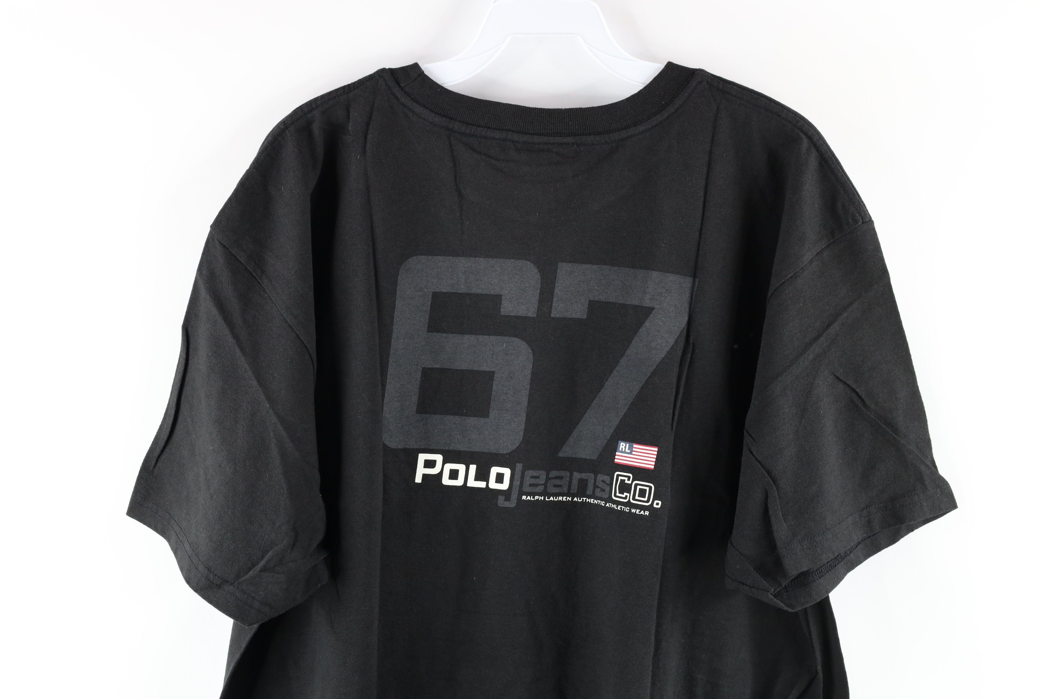 Ralph Lauren NOS Vintage 90s Ralph Lauren Flag Block Letter T-Shirt Size US XL / EU 56 / 4 - 9 Thumbnail