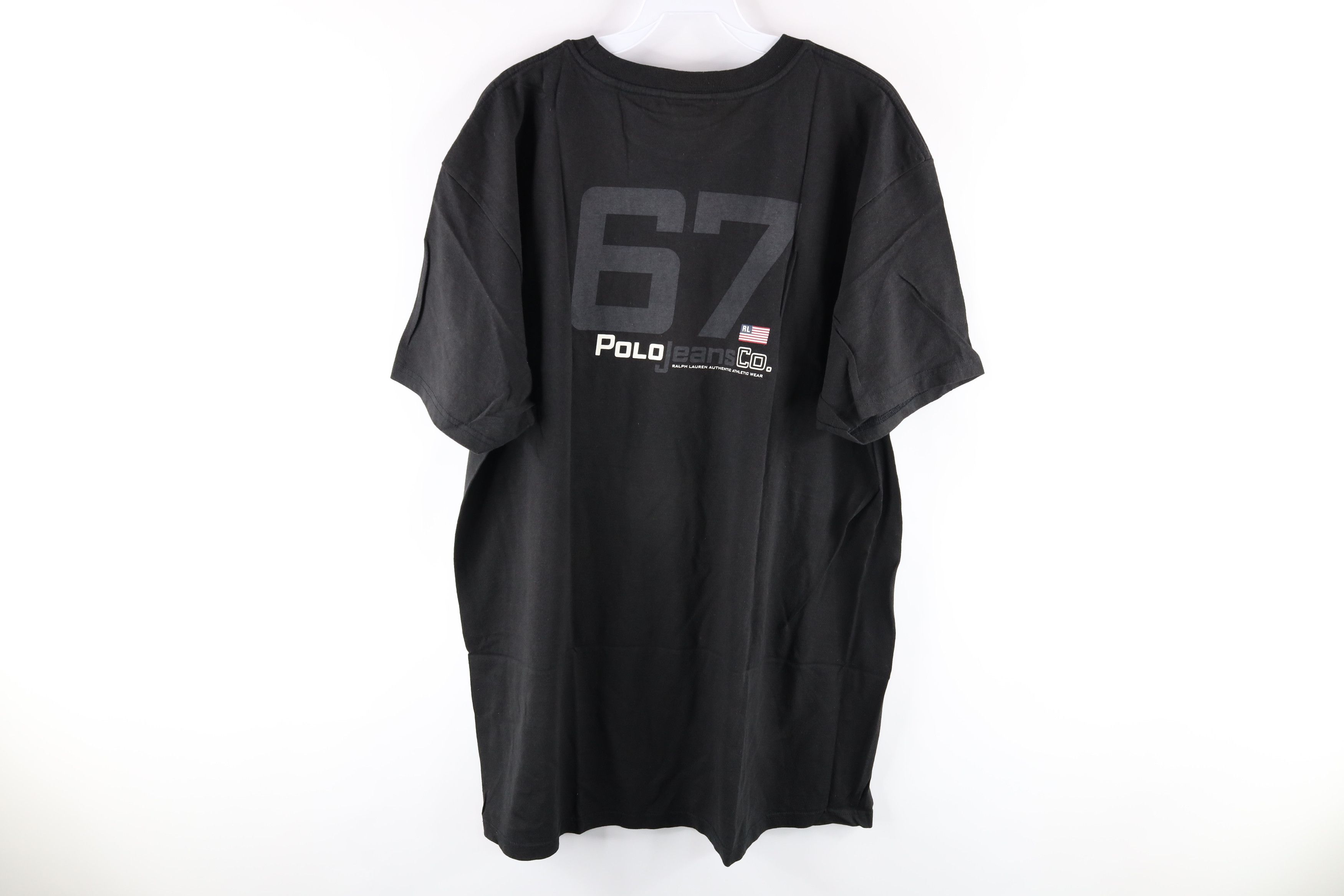 Ralph Lauren NOS Vintage 90s Ralph Lauren Flag Block Letter T-Shirt Size US XL / EU 56 / 4 - 8 Thumbnail