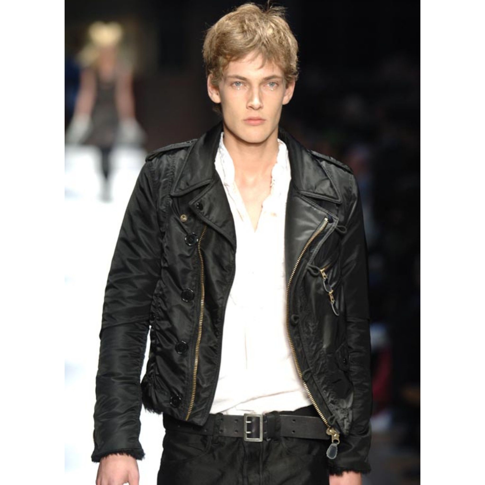 CABANE de ZUCCa AW05 Alpaca Fur Lined Rider Jacket Size US S / EU 44-46 / 1 - 2 Thumbnail