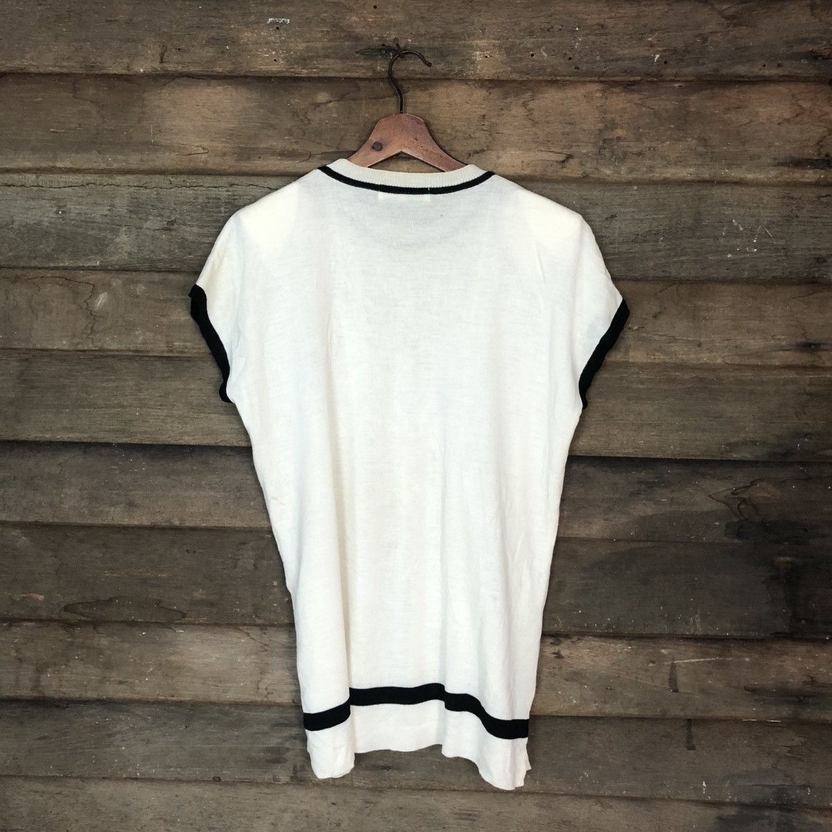 Japanese Brand × Vintage Alba Lola butterfly art knitwear White sleeveless #6864 Size L / US 10 / IT 46 - 9 Thumbnail