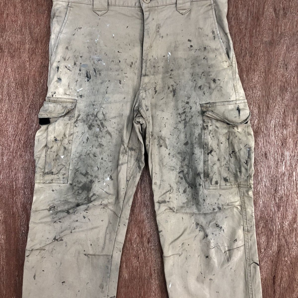 Japanese Brand Japan Brown Multipocket thrashed Tactical Cargo Pants #H334 Size US 34 / EU 50 - 4 Thumbnail