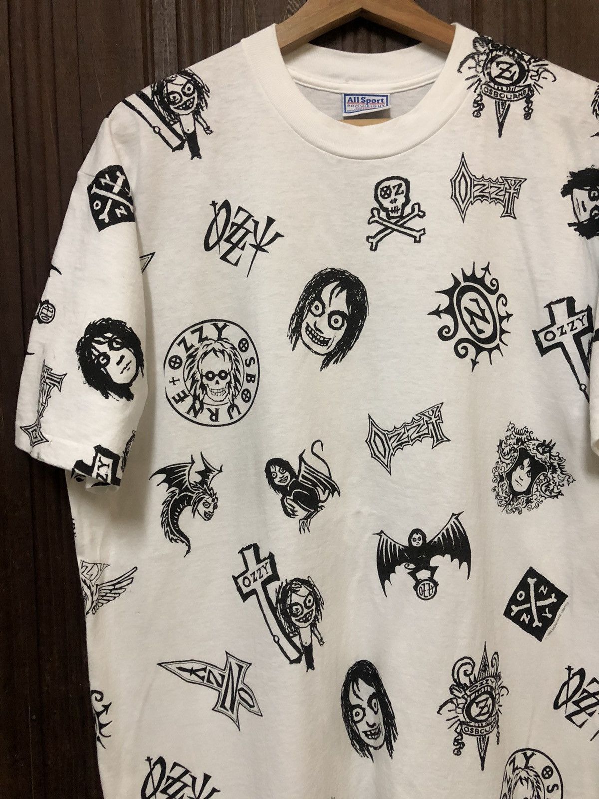 Ozzy Osbourne × Vintage Vintage 90s AOP Ozzy Osbourne Rare Tee Shirt Size US L / EU 52-54 / 3 - 2 Thumbnail
