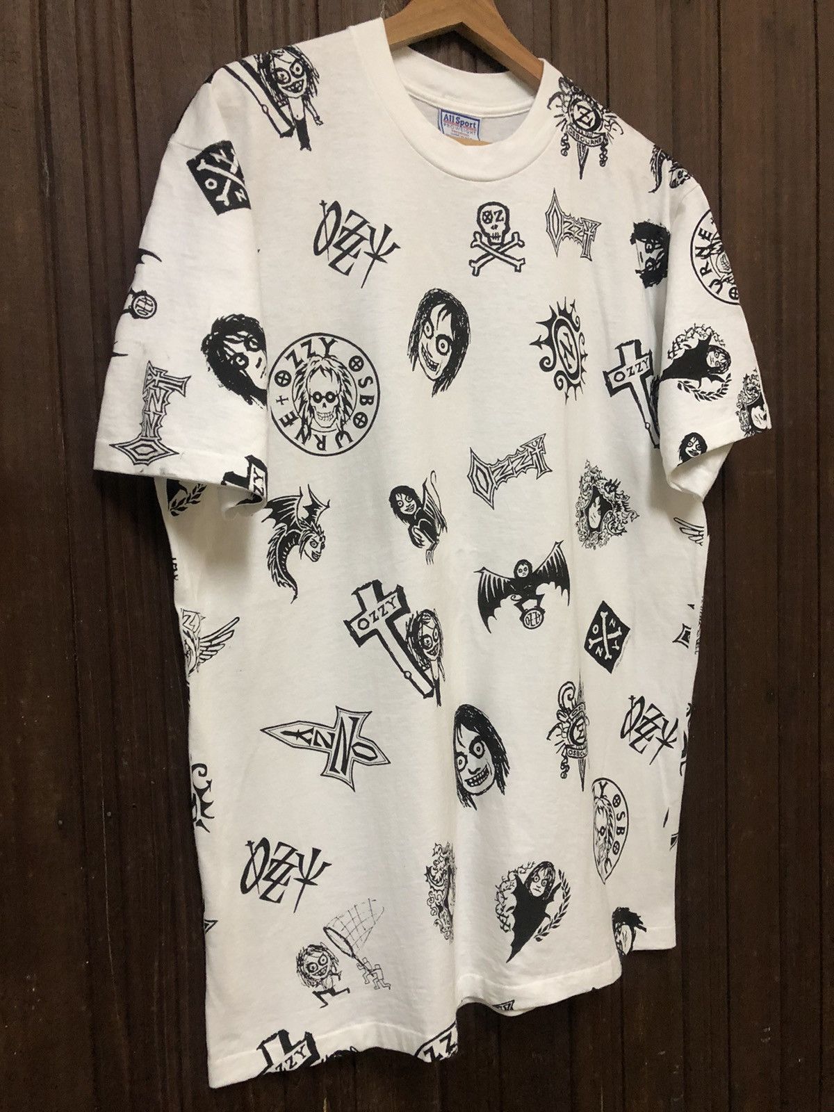 Ozzy Osbourne × Vintage Vintage 90s AOP Ozzy Osbourne Rare Tee Shirt Size US L / EU 52-54 / 3 - 6 Thumbnail
