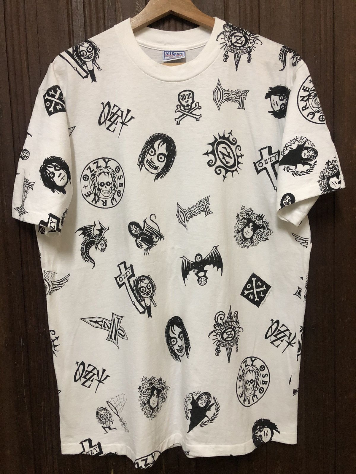 Ozzy Osbourne × Vintage Vintage 90s AOP Ozzy Osbourne Rare Tee Shirt Size US L / EU 52-54 / 3 - 1 Thumbnail